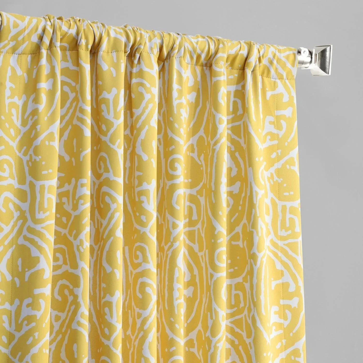 Abstract Misted Yellow Room Darkening Curtain - Image 3