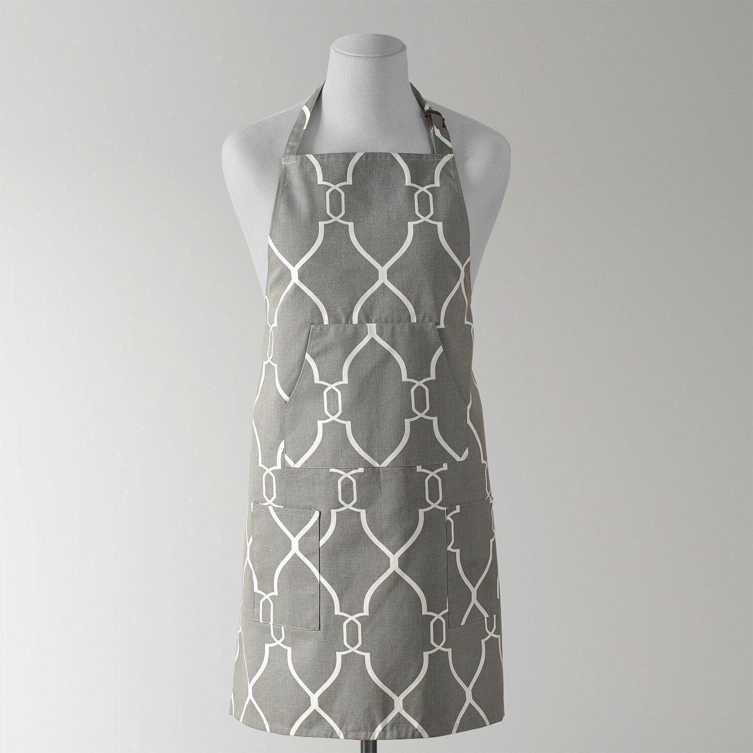 Aiden Grey Geometric Printed Cotton Apron