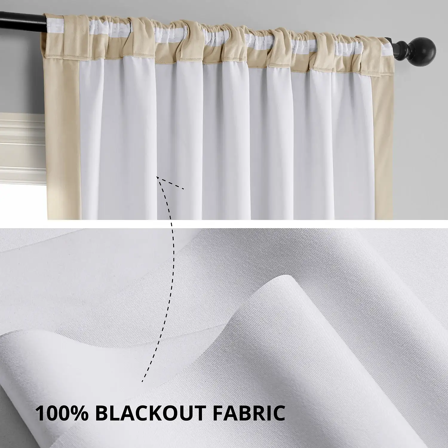 Alabaster Beige Signature Velvet Blackout Curtain - Image 3
