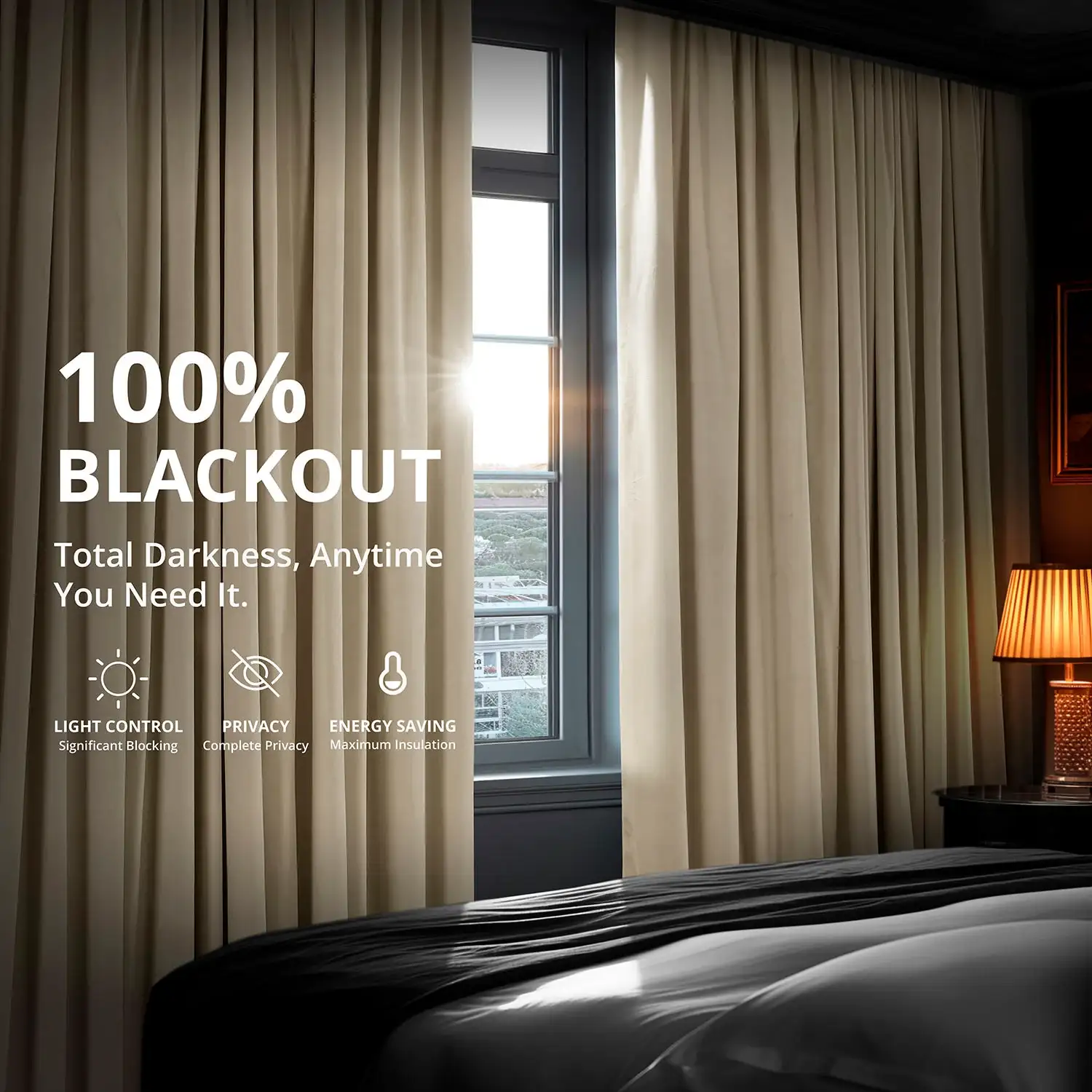 Alabaster Beige Signature Velvet Blackout Curtain - Image 4