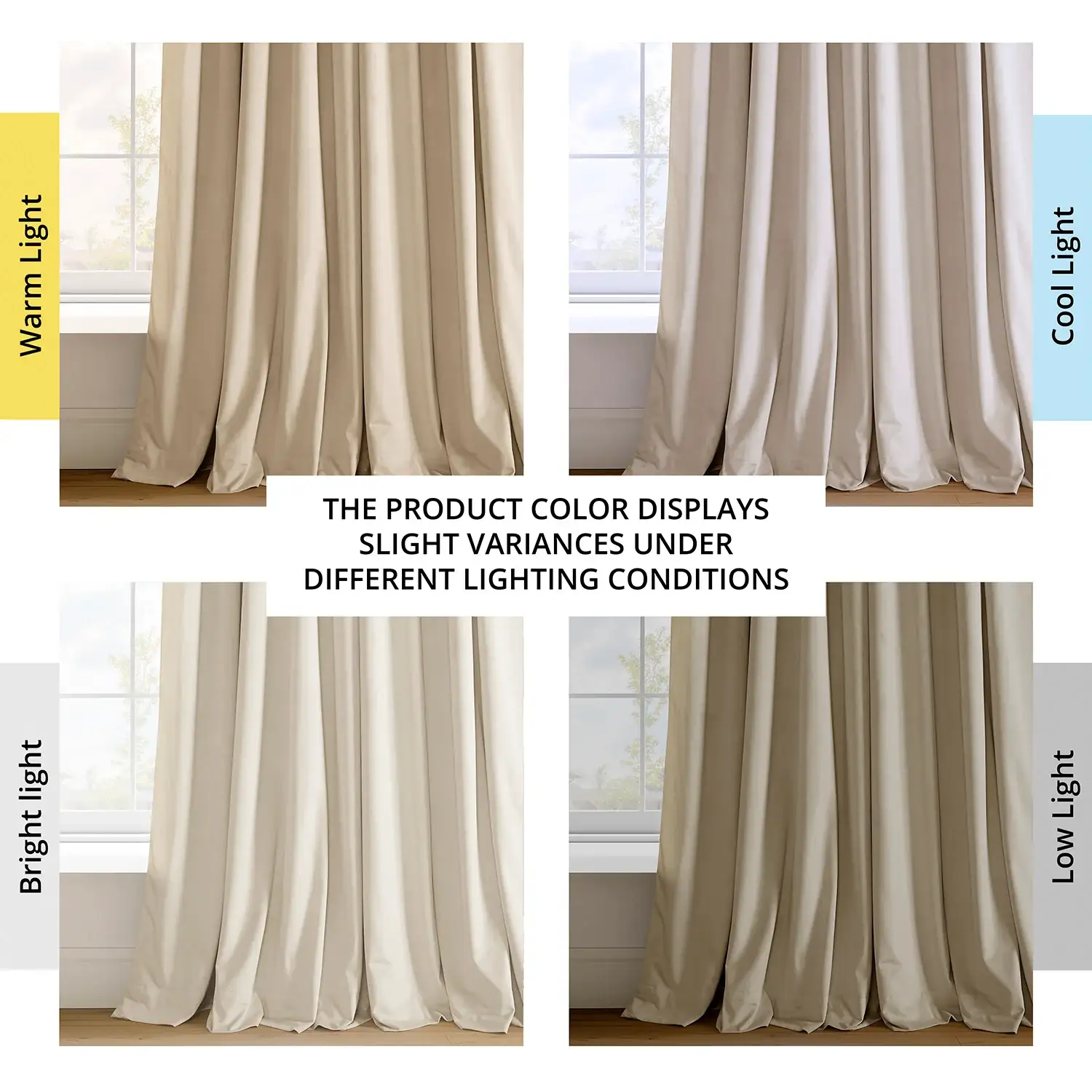 Alabaster Beige Signature Velvet Blackout Curtain - Image 7