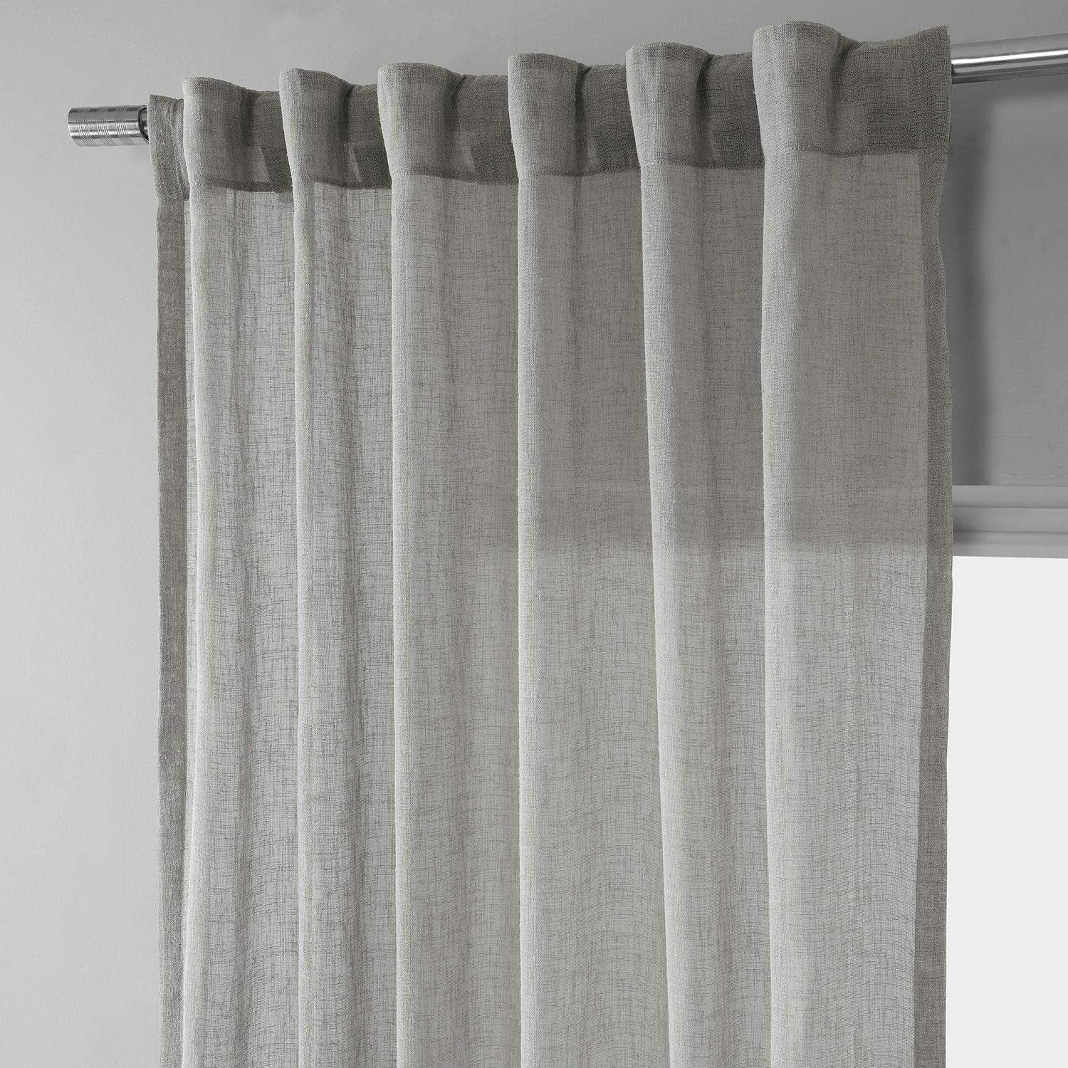 Alto Grey Linen Sheer Curtain Pair (2 Panels) - Image 4