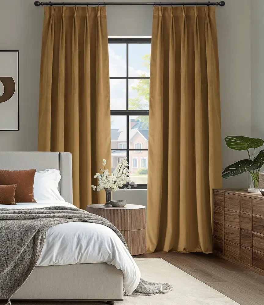 Amber Gold Signature Velvet Custom Curtain - Image 3