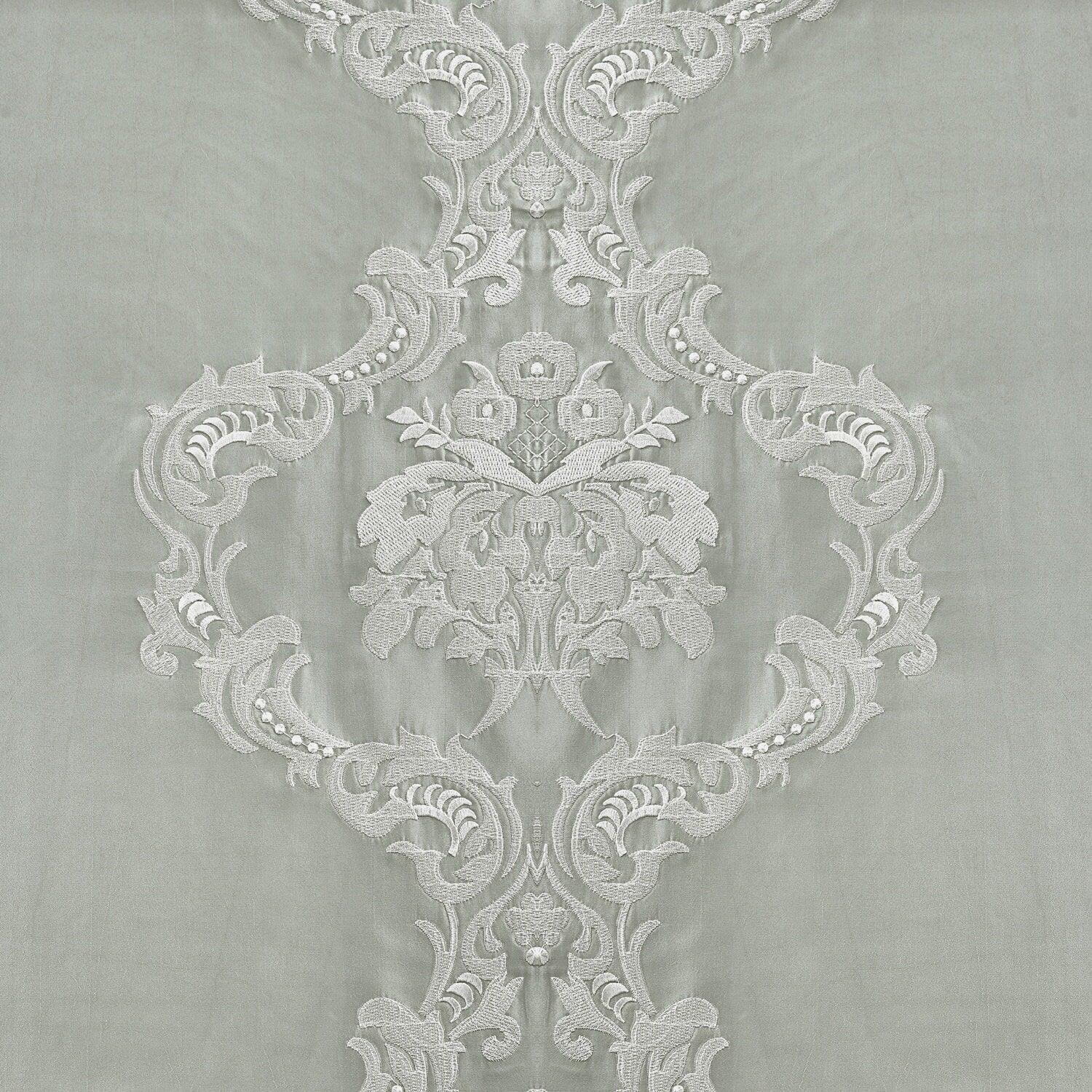 Anastasia Sterling Grey Designer Embroidered Fabric
