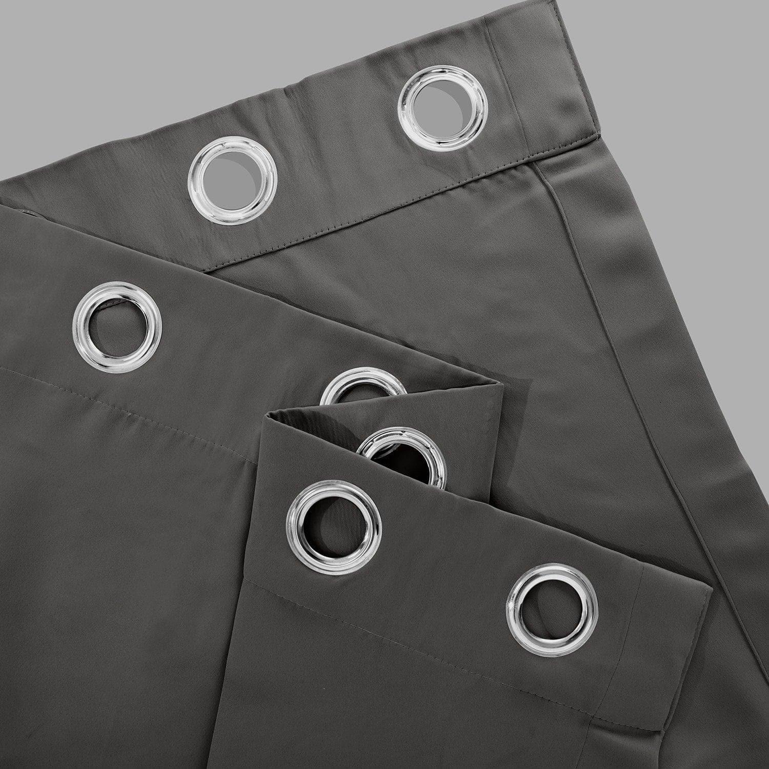 Anthracite Grey Extra Wide Grommet Room Darkening Curtain - Image 3