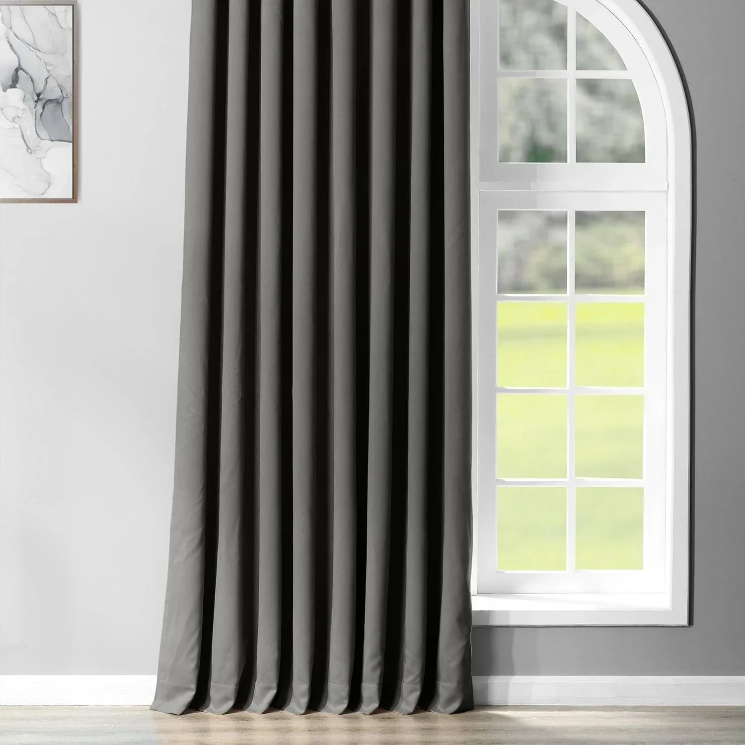 Anthracite Grey Extra Wide Grommet Room Darkening Curtain - Image 5