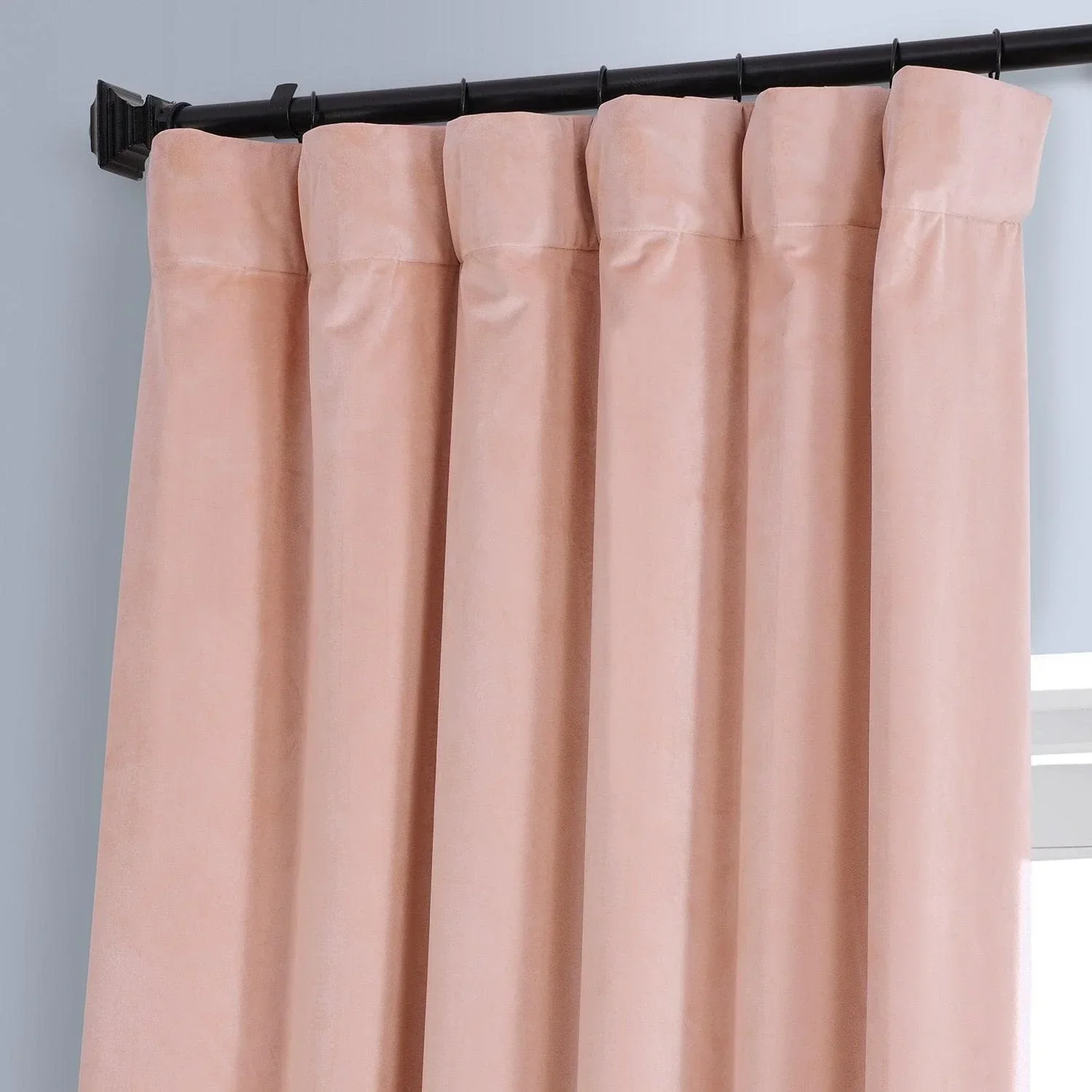 Apricot Blossom Signature Plush Velvet Hotel Blackout Curtain - Image 2