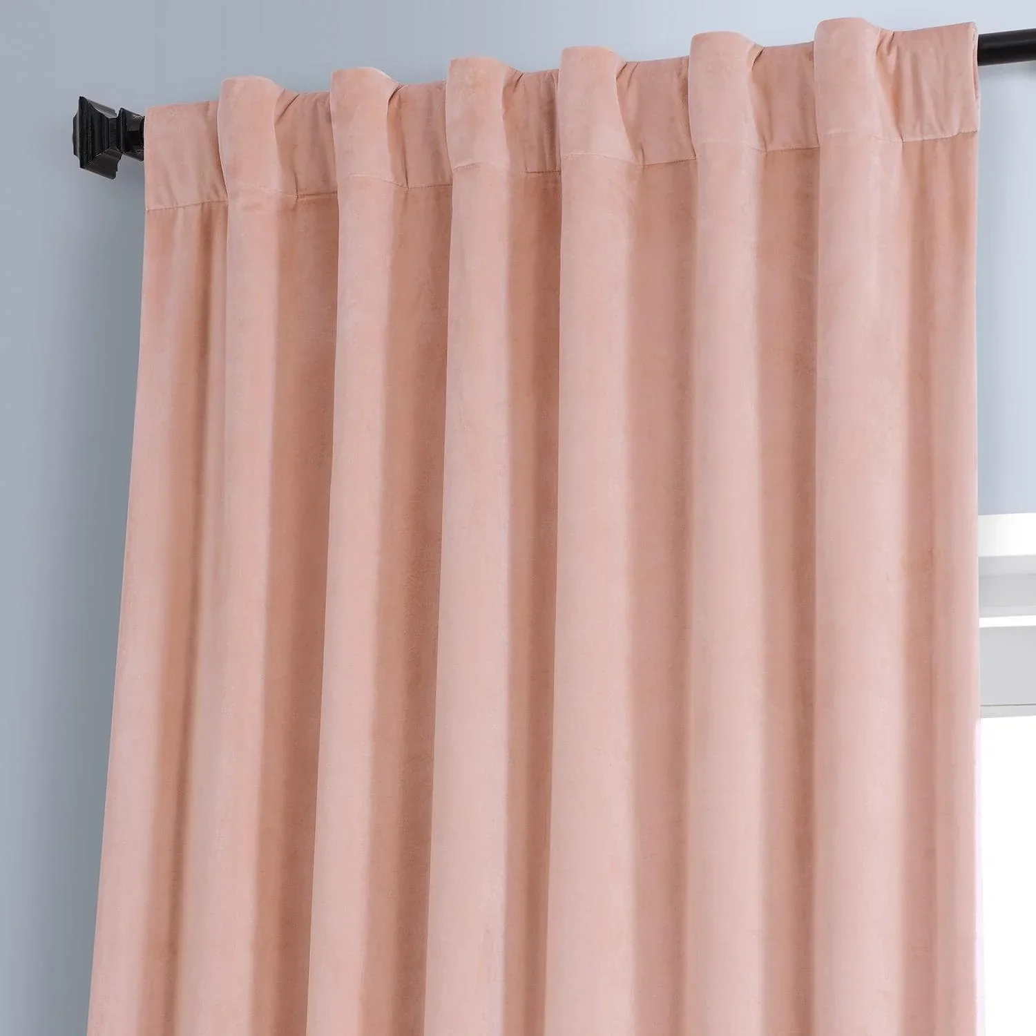 Apricot Blossom Signature Plush Velvet Hotel Blackout Curtain - Image 3