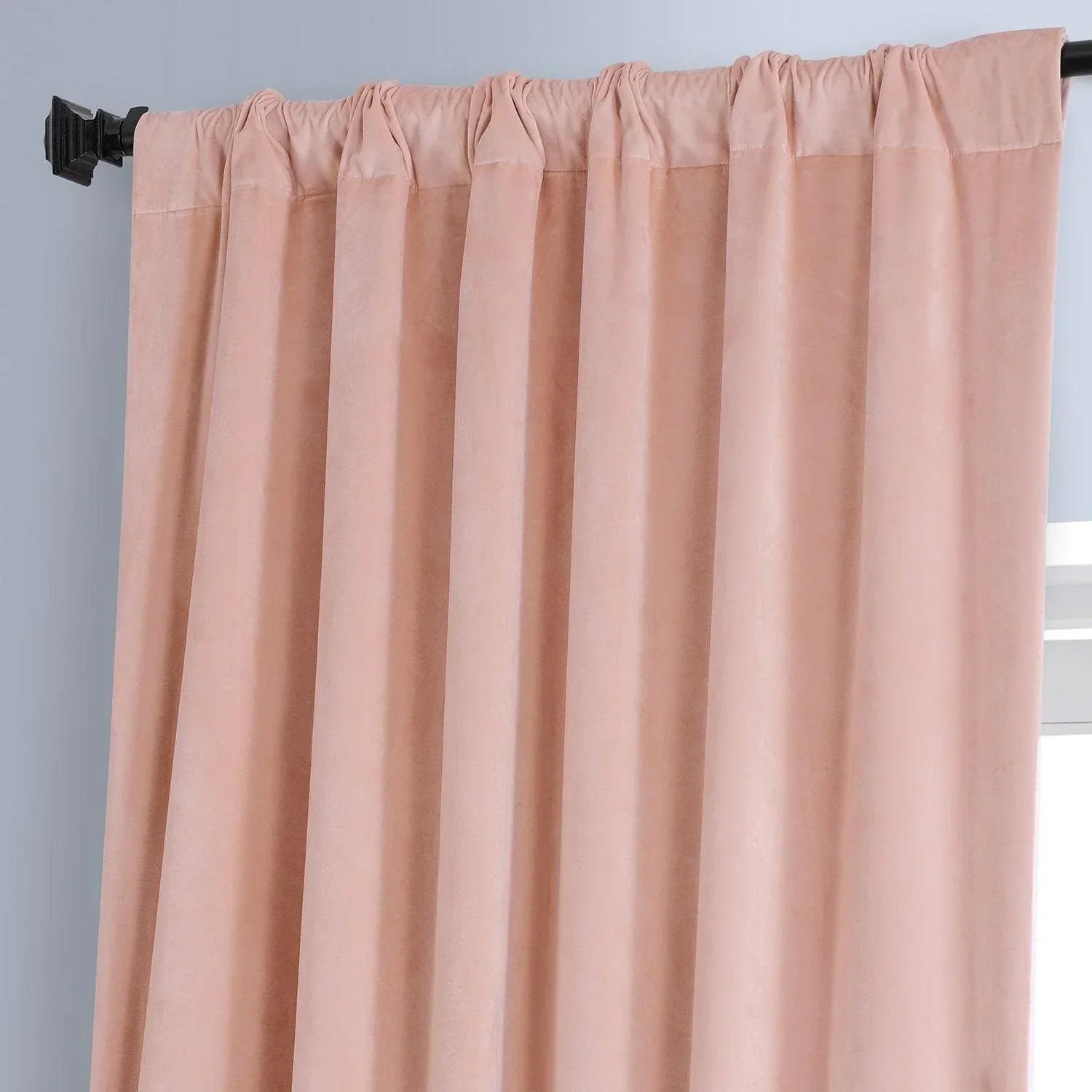 Apricot Blossom Signature Plush Velvet Hotel Blackout Curtain - Image 4