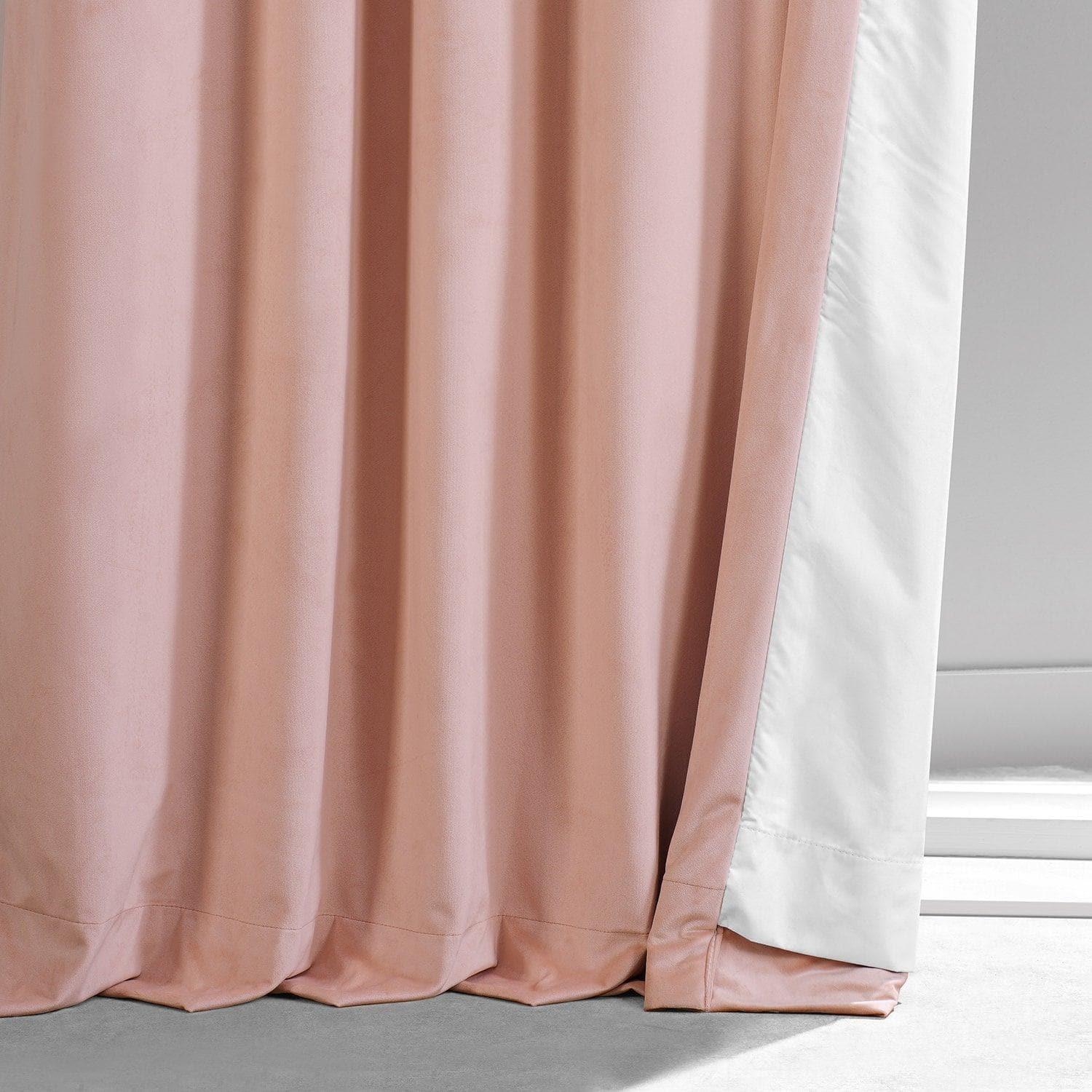 Apricot Blossom Signature Plush Velvet Hotel Blackout Curtain - Image 5