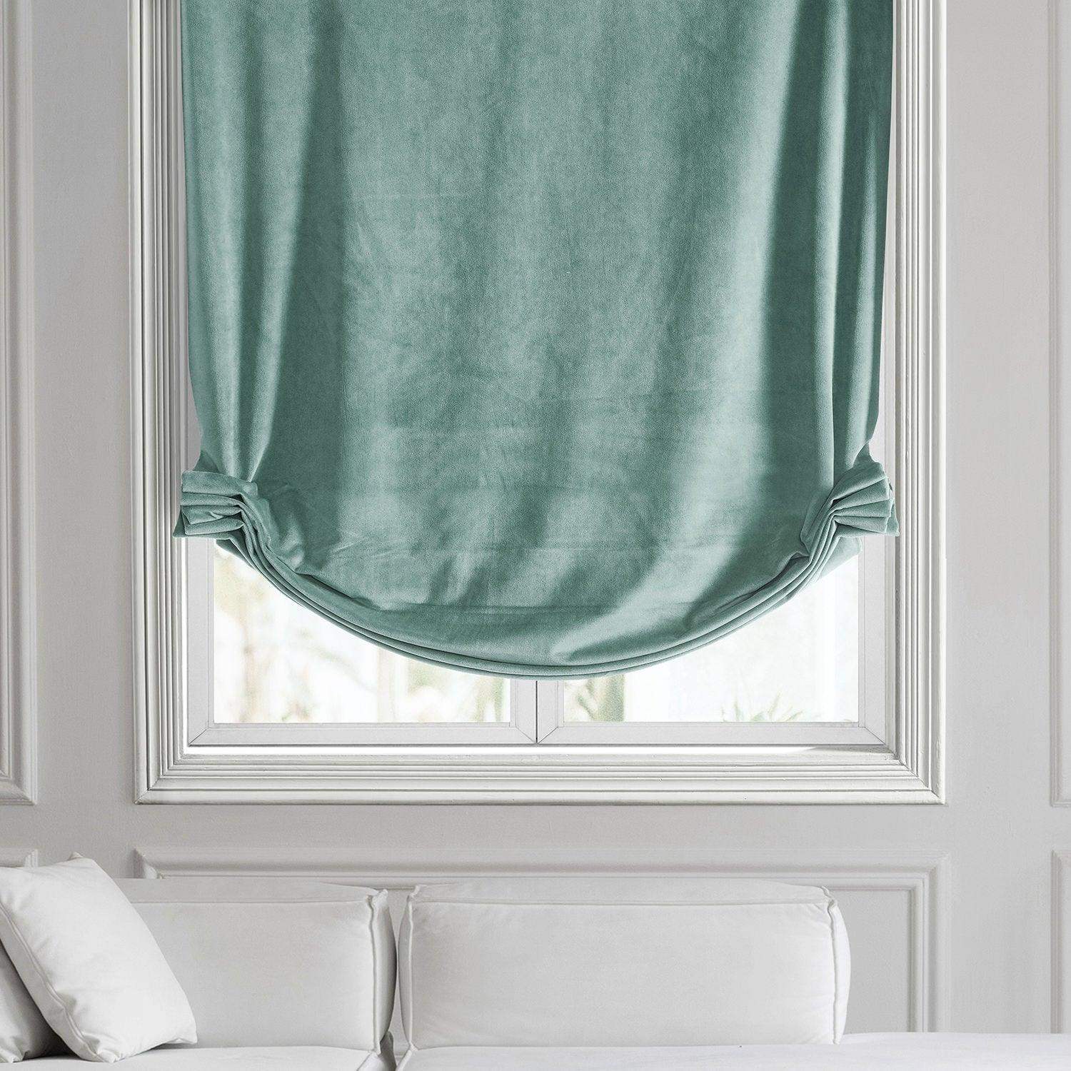 Aqua Mist Signature Velvet Roman Shade - Image 2