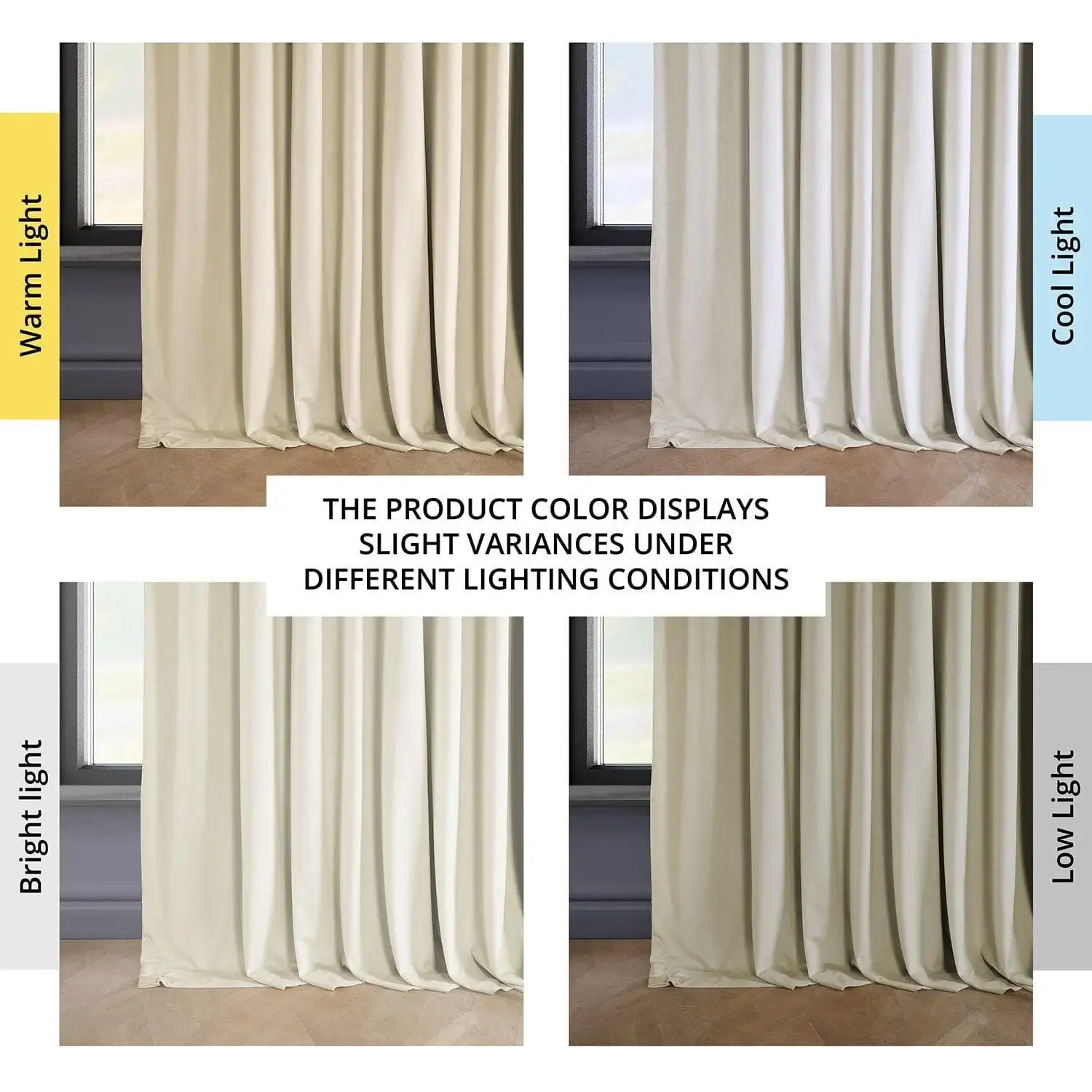 Au Lait Crème Extra Wide Heritage Plush Velvet Room Darkening Curtain - Image 6