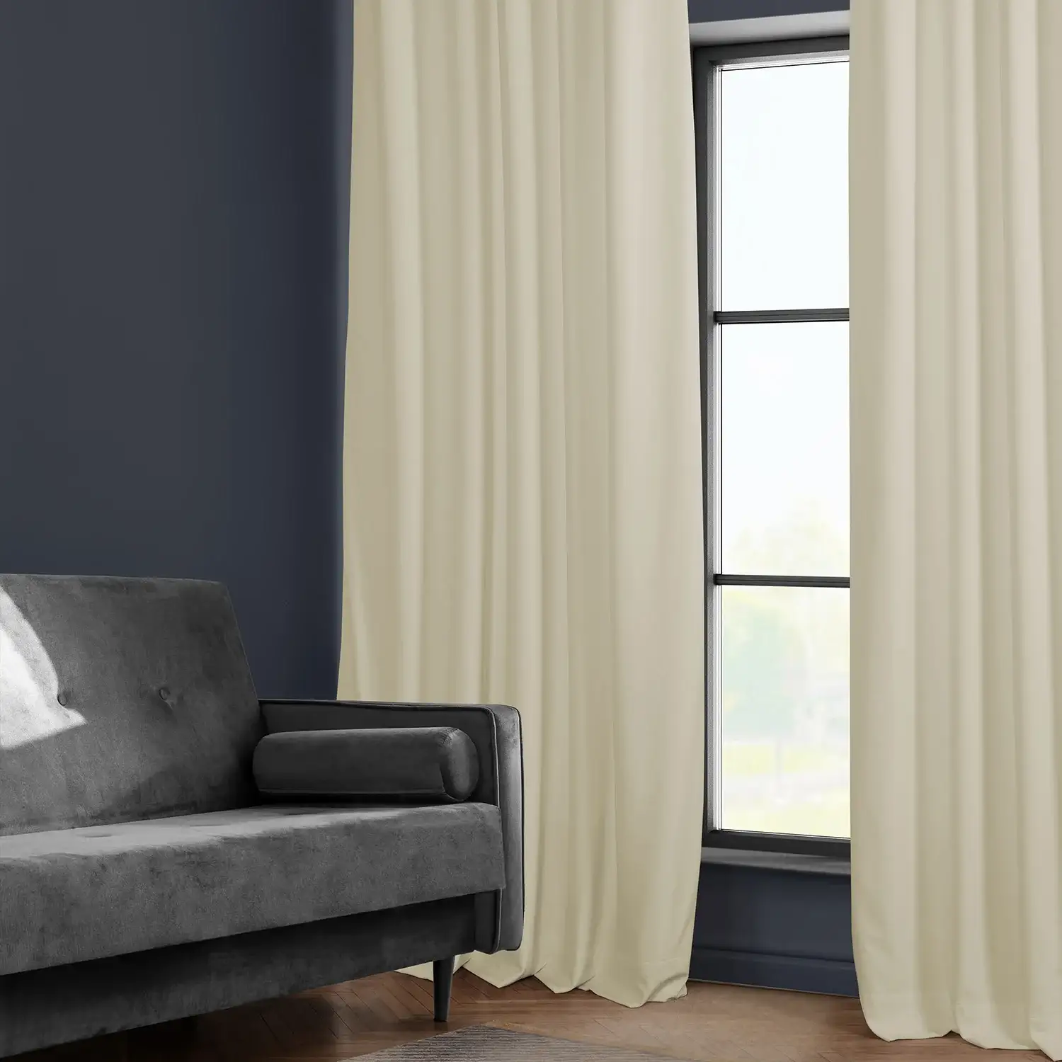 Au Lait Crème Heritage Plush Velvet Custom Curtain - Image 4