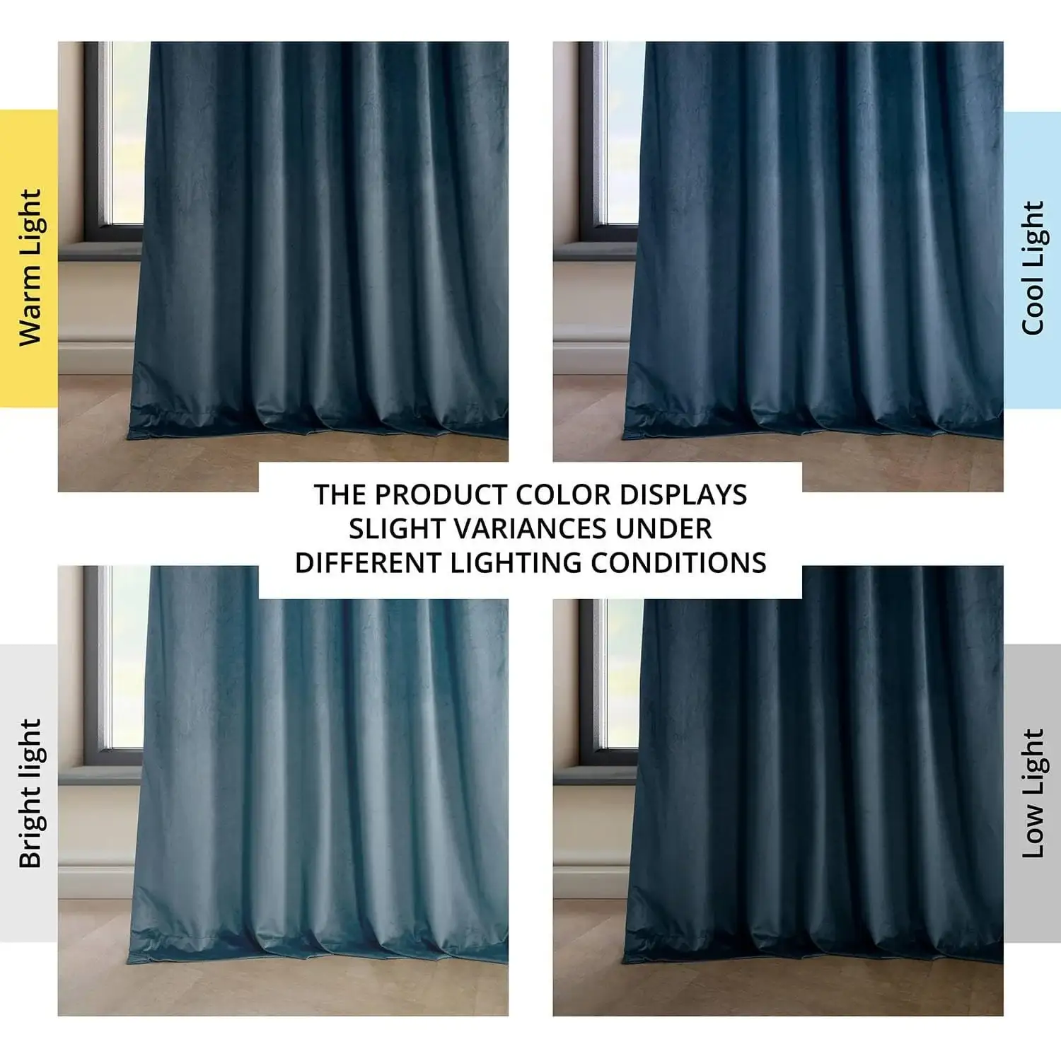 Avalon Blue Heritage Plush Velvet Room Darkening Curtain - Image 6