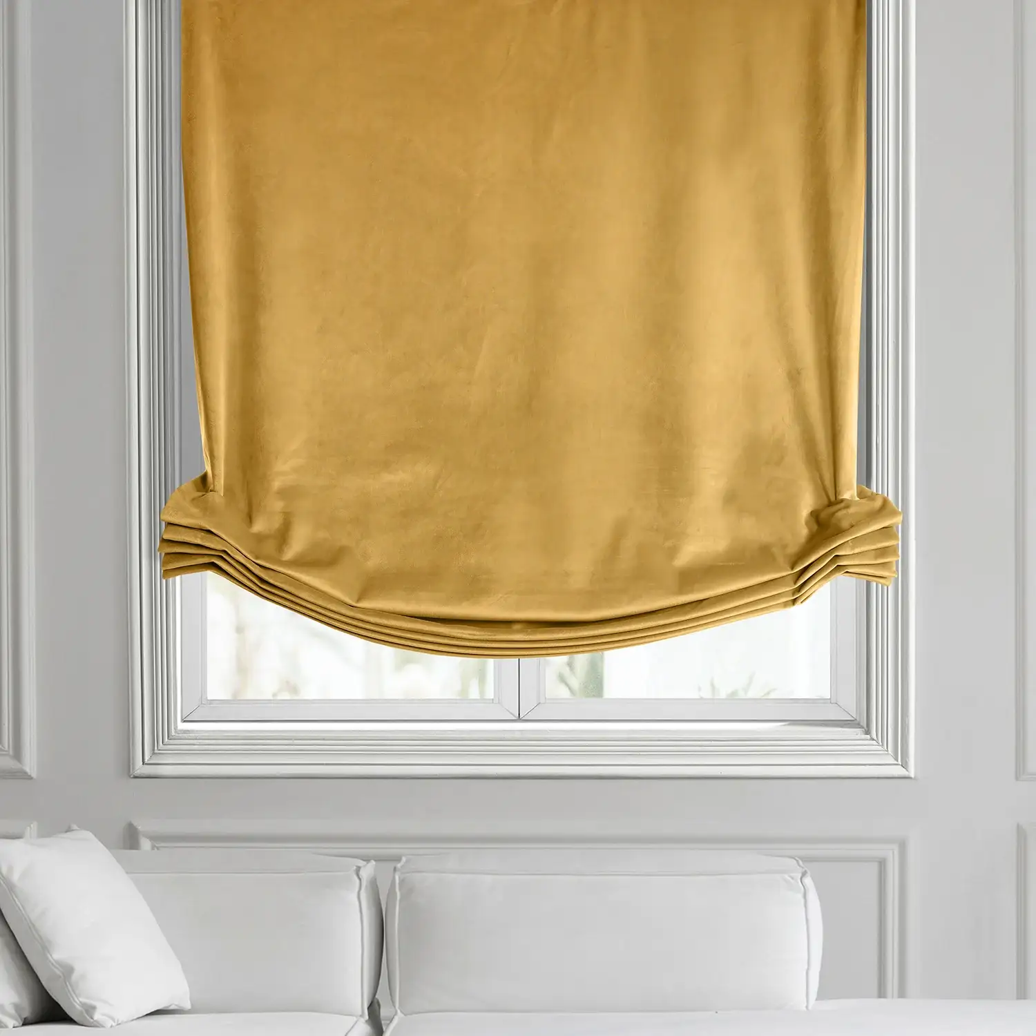 Aztec Gold Heritage Plush Velvet Roman Shade - Image 2