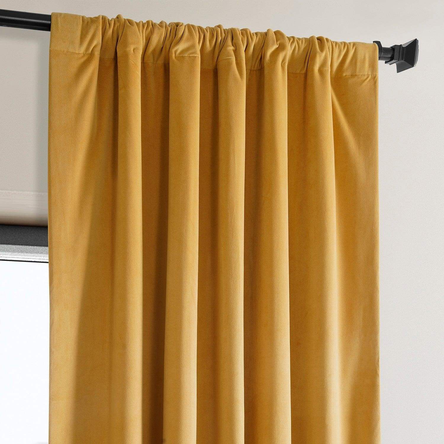 Aztec Gold Heritage Plush Velvet Room Darkening Curtain - Image 4