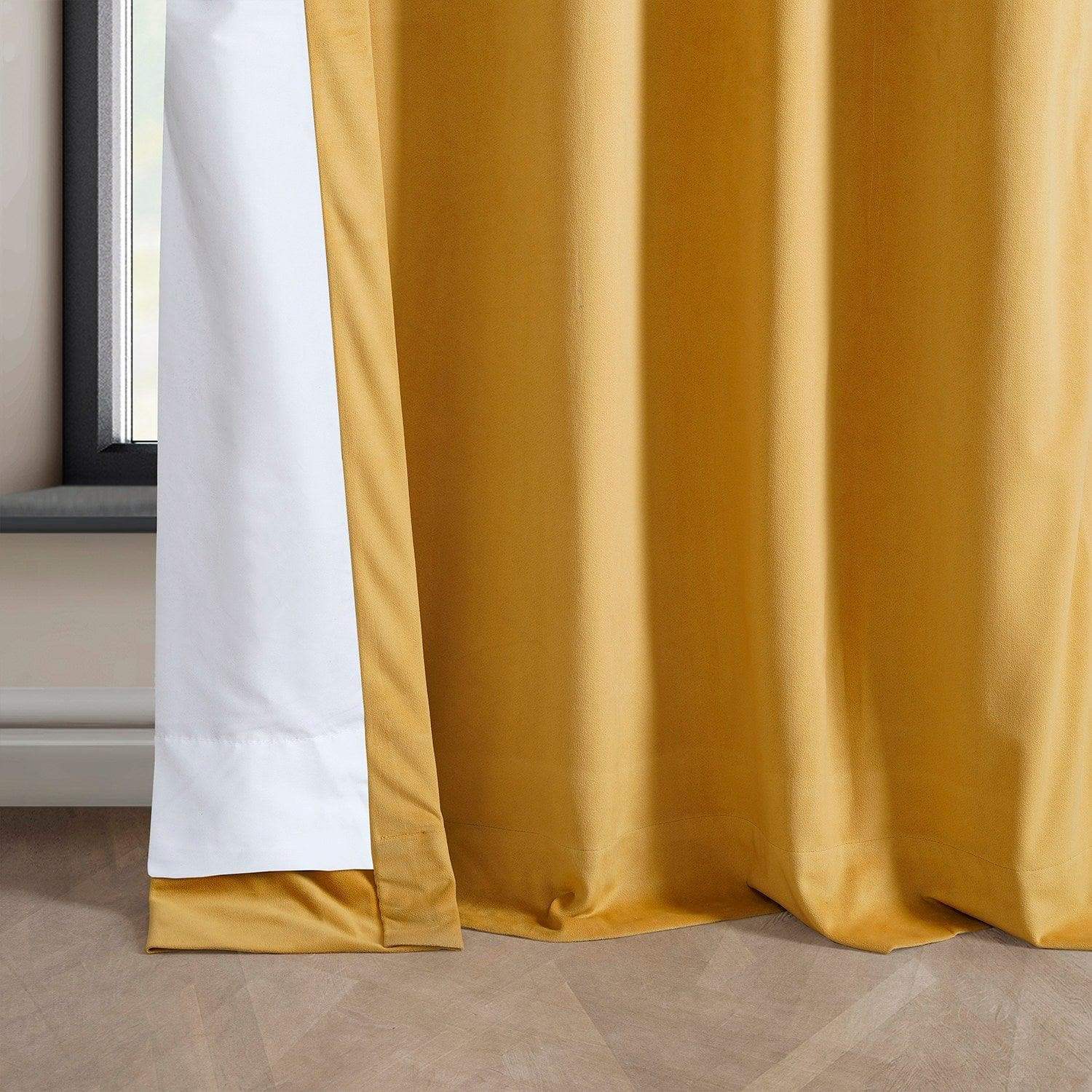 Aztec Gold Heritage Plush Velvet Room Darkening Curtain - Image 5