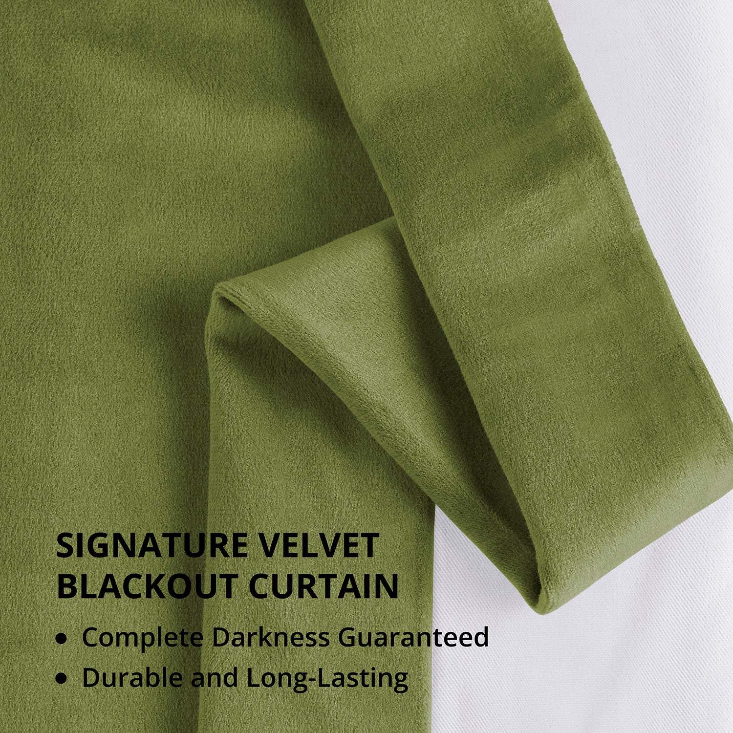 Basque Green Signature Velvet Blackout Curtain - Image 5