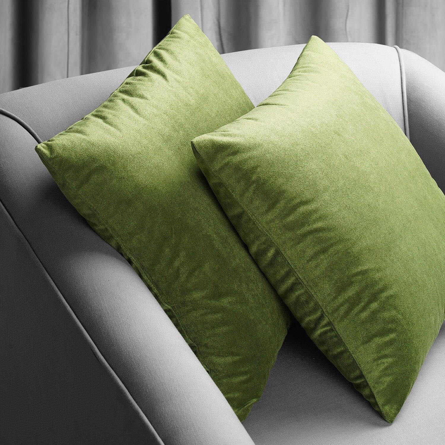 Basque Green Signature Velvet Cushion Covers - Pair - Image 2