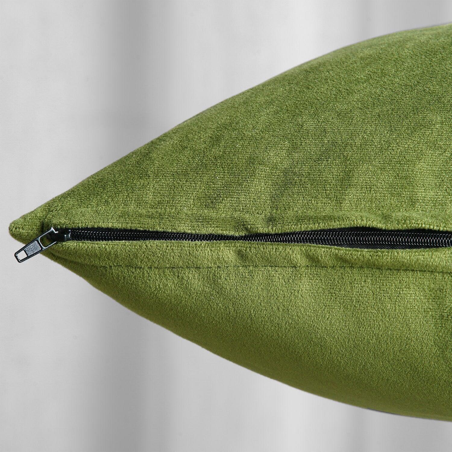 Basque Green Signature Velvet Cushion Covers - Pair - Image 4
