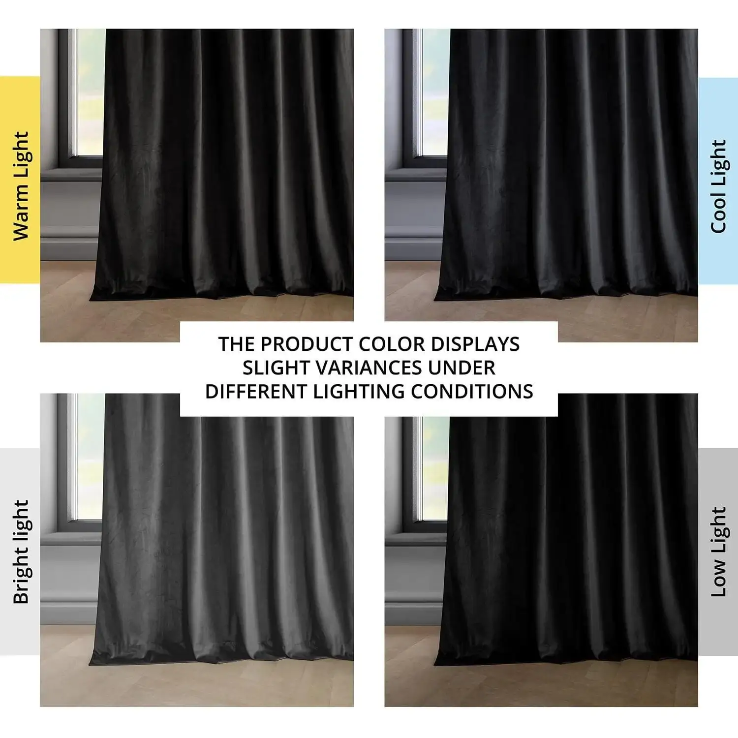 Black Heritage Plush Velvet Room Darkening Curtain - Image 6