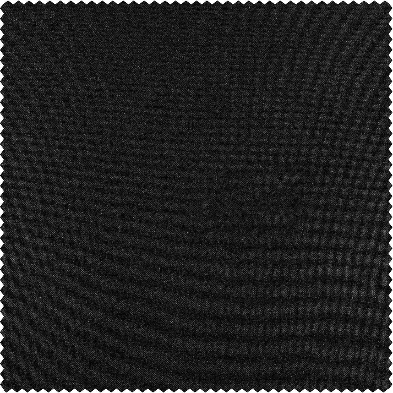 Black Vintage Thermal Cross Linen Weave Blackout Fabric