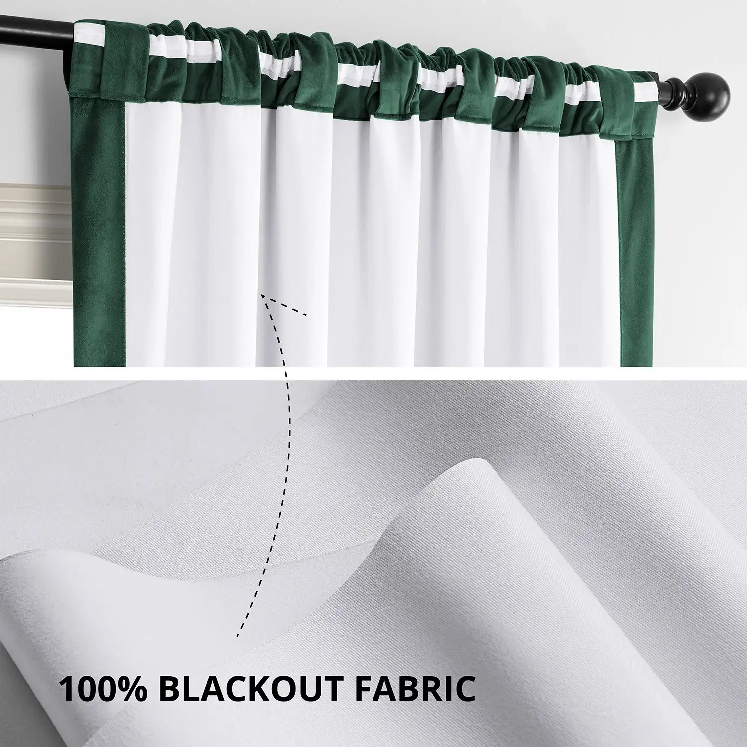 Blackforest Green Signature Velvet Blackout Curtain - Image 3