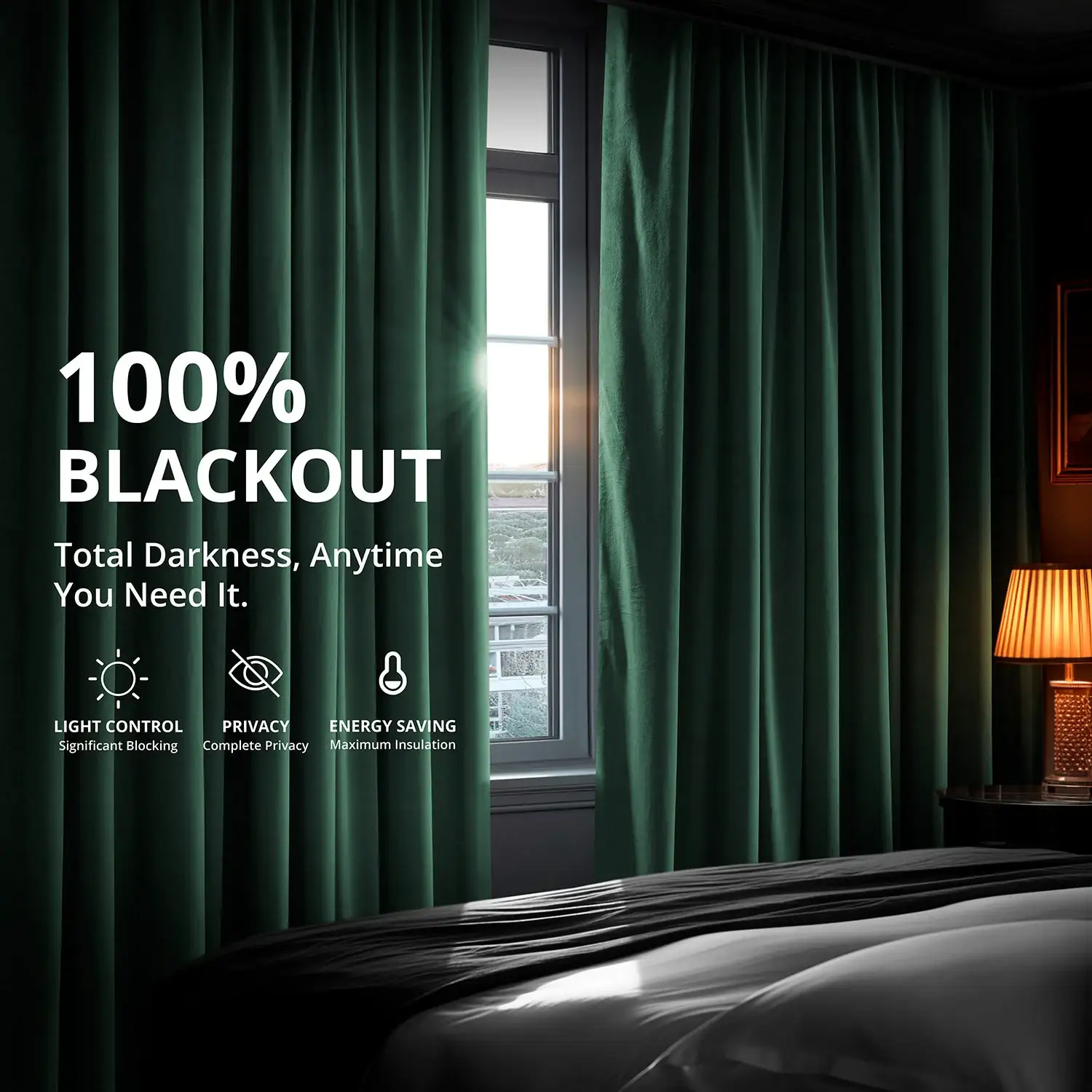 Blackforest Green Signature Velvet Blackout Curtain - Image 4