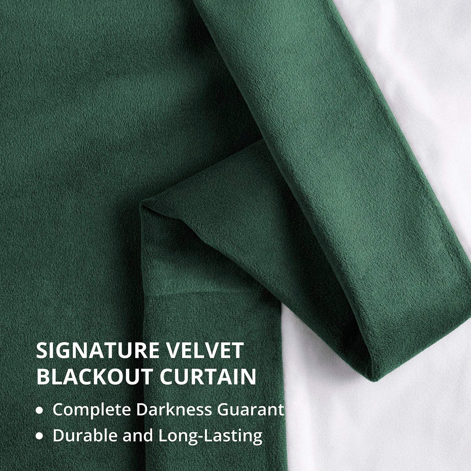 Blackforest Green Signature Velvet Blackout Curtain - Image 5