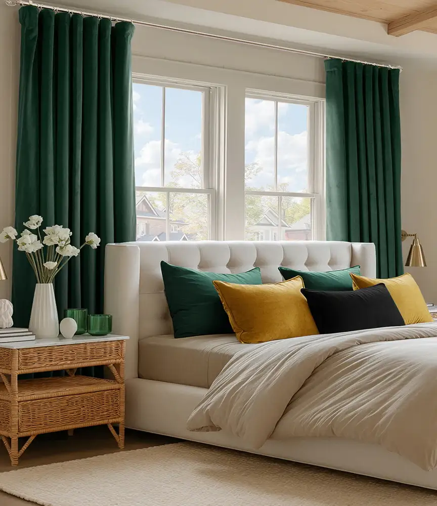 Blackforest Green Signature Velvet Custom Curtain - Image 3
