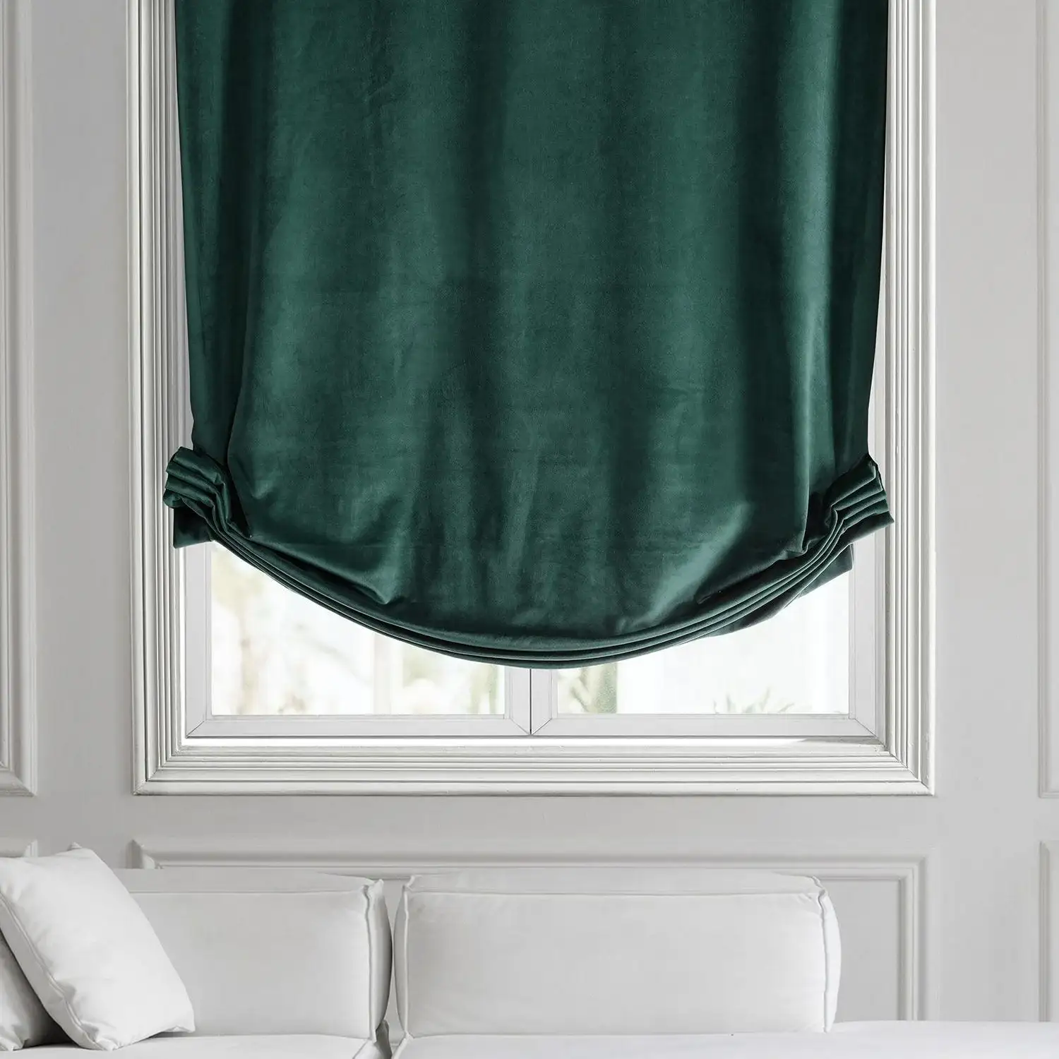 Blackforest Green Signature Velvet Roman Shade - Image 2