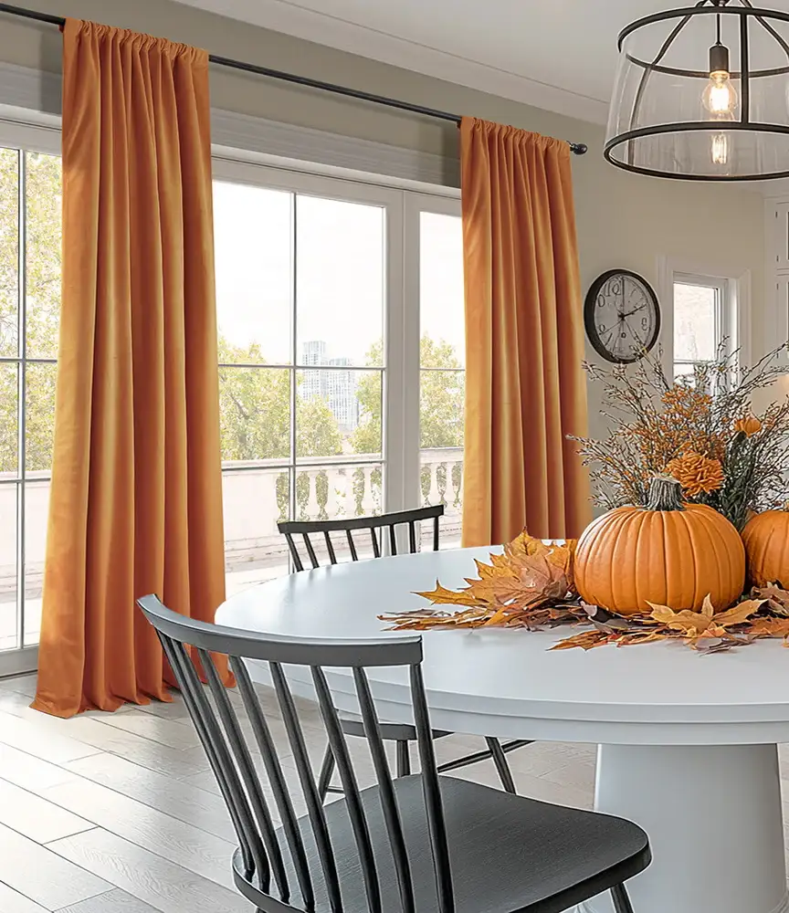 Burnt Pumpkin Signature Velvet Custom Curtain - Image 3