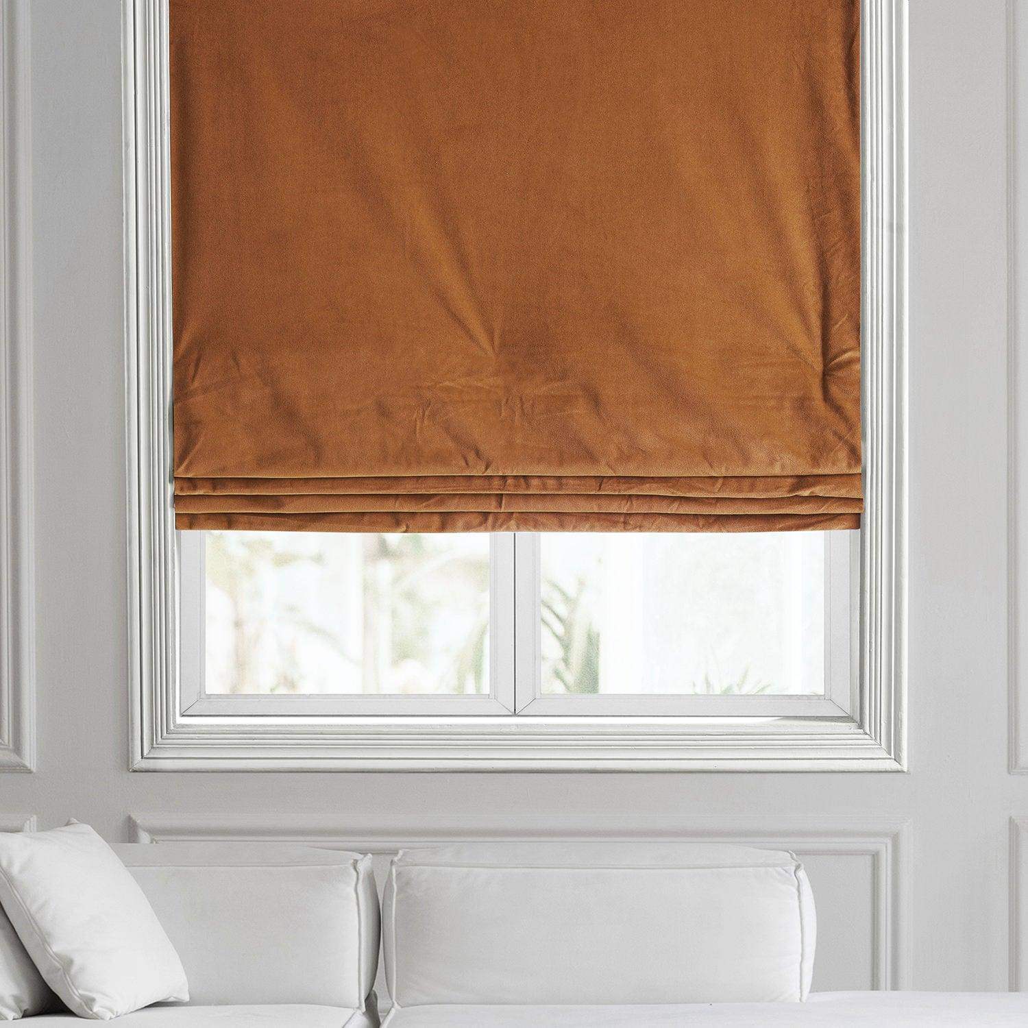 Burnt Pumpkin Signature Velvet Roman Shade