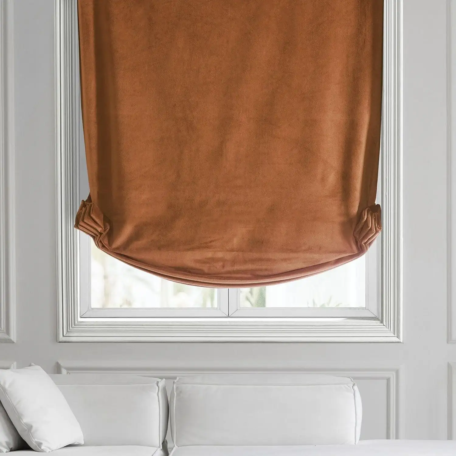 Burnt Pumpkin Signature Velvet Roman Shade - Image 2