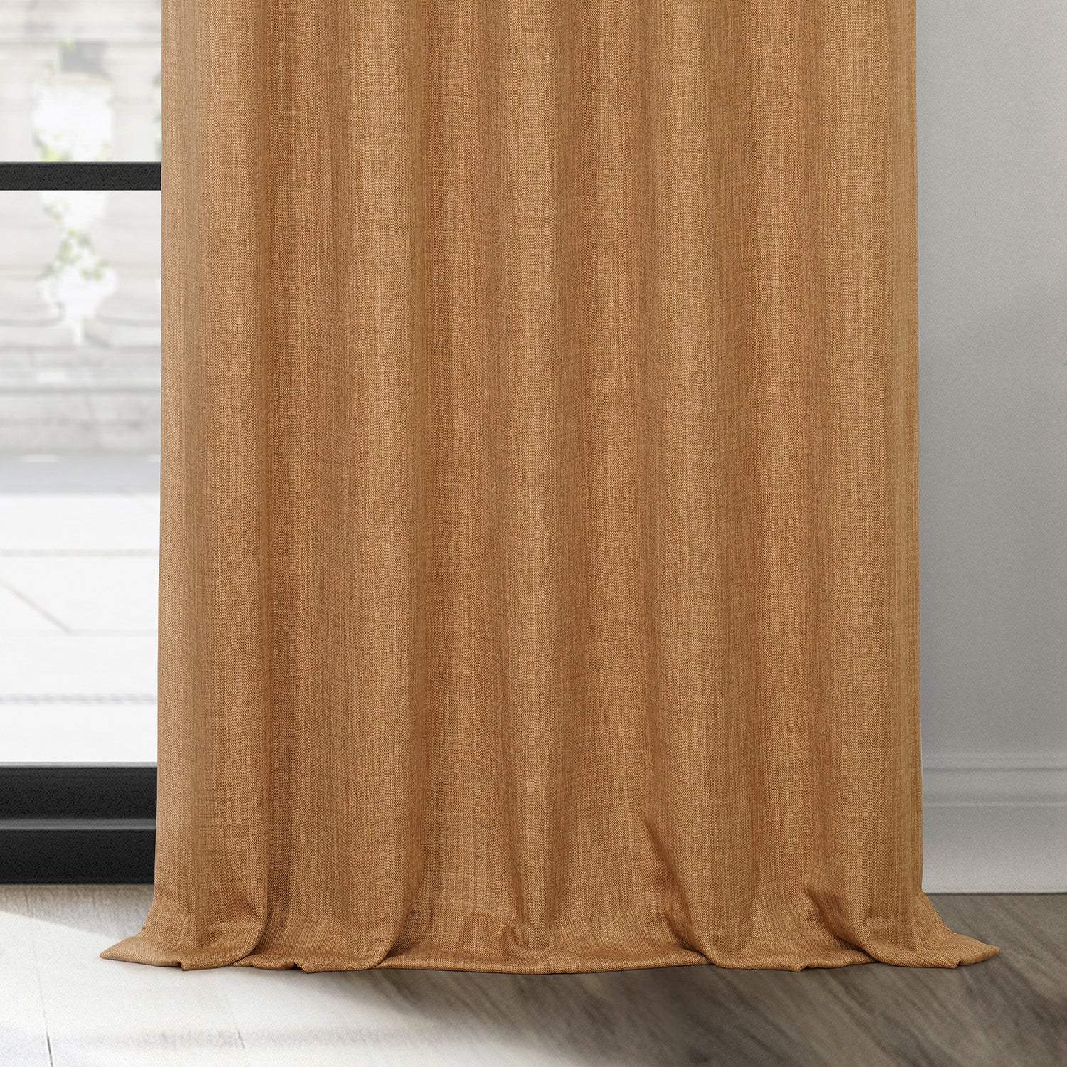 Butterscotch Textured Faux Linen Custom Curtain - Image 3