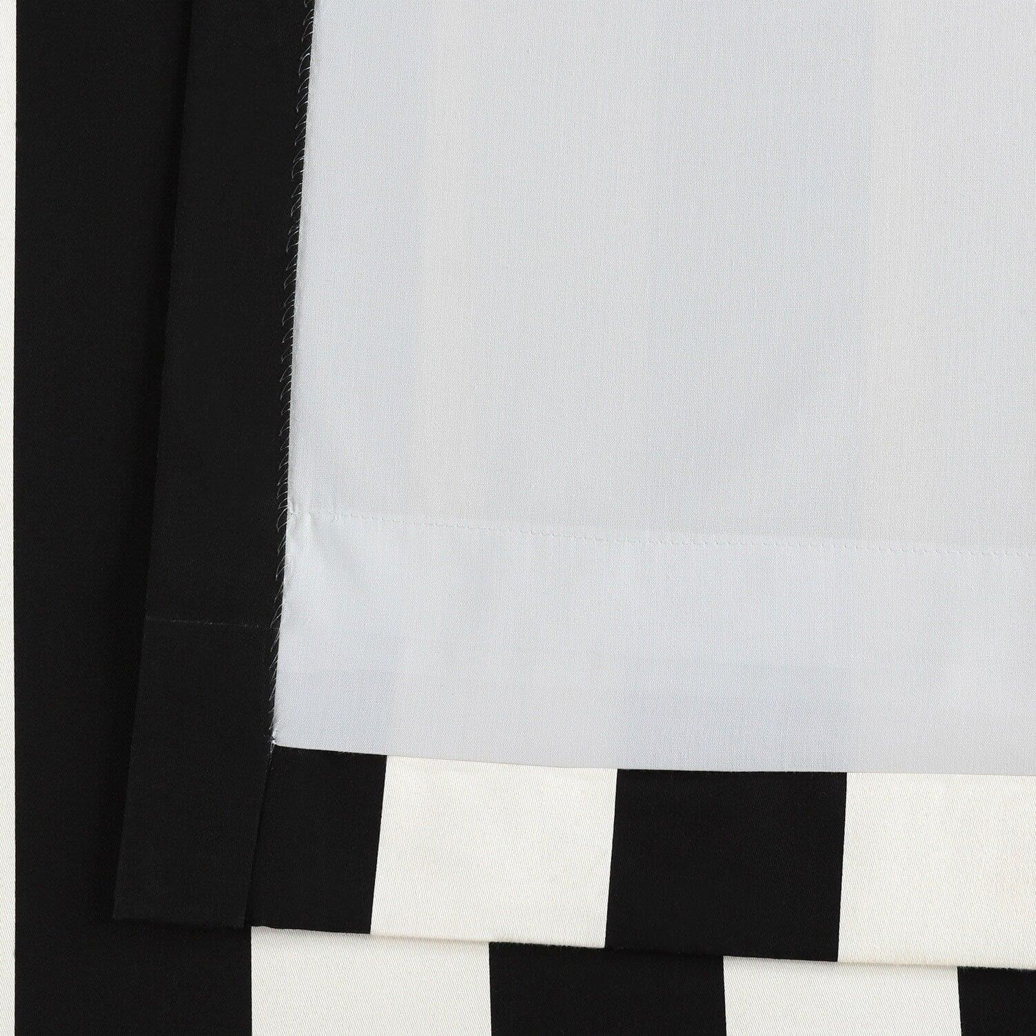 Cabana Black Striped Grommet Printed Cotton Room Darkening Curtain - Image 3