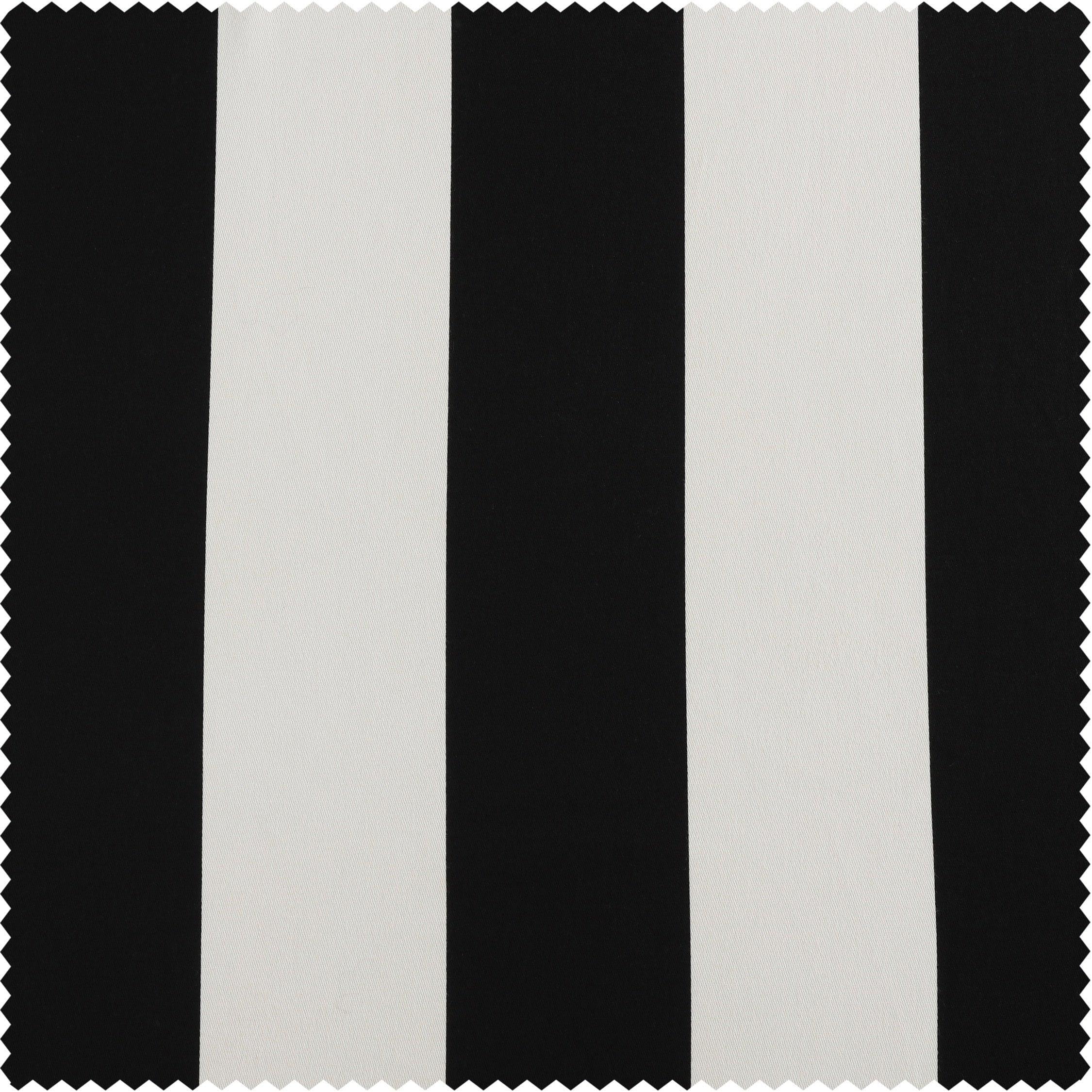 Cabana Black Striped Printed Cotton Custom Curtain - Image 2