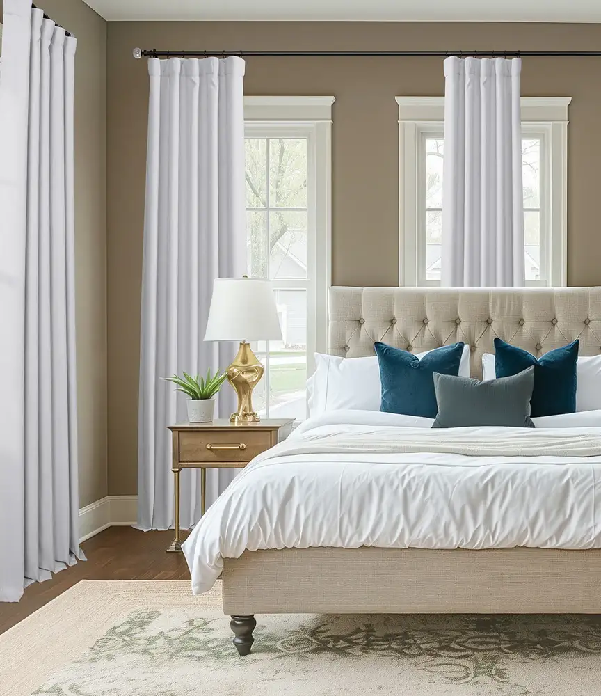 Chalk White Bellino Textured Faux Linen Custom Curtain