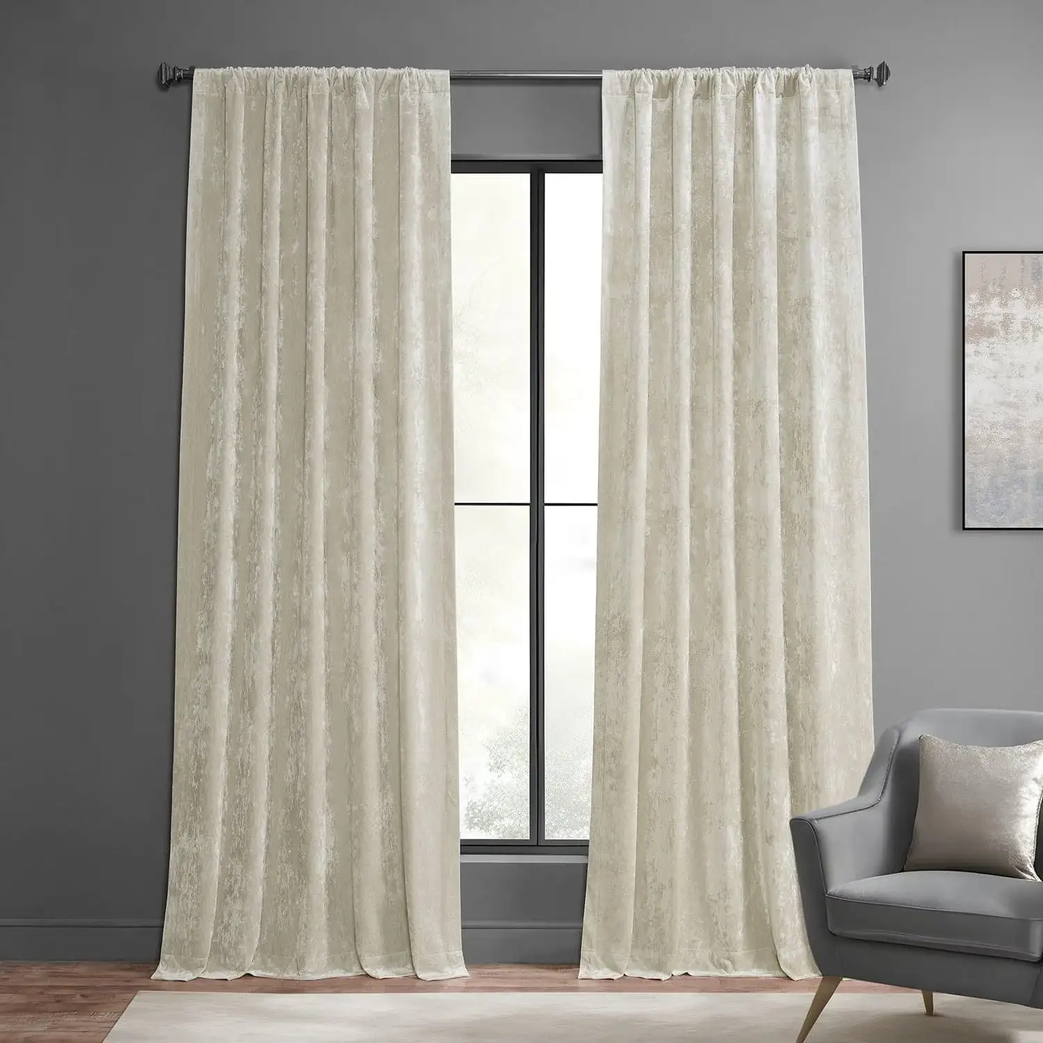 Champagne Lush Crush Velvet Room Darkening Curtain