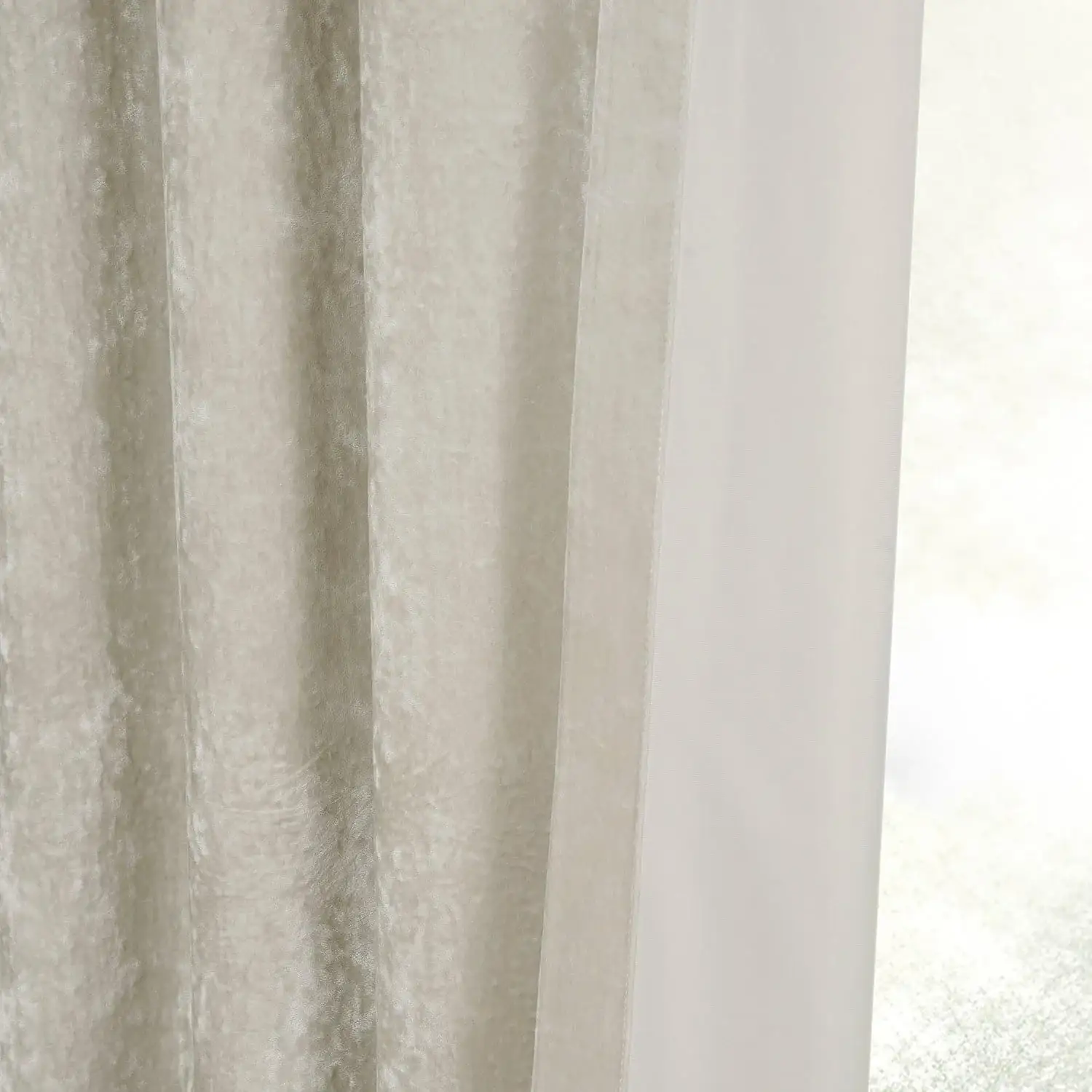 Champagne Lush Crush Velvet Room Darkening Curtain - Image 5