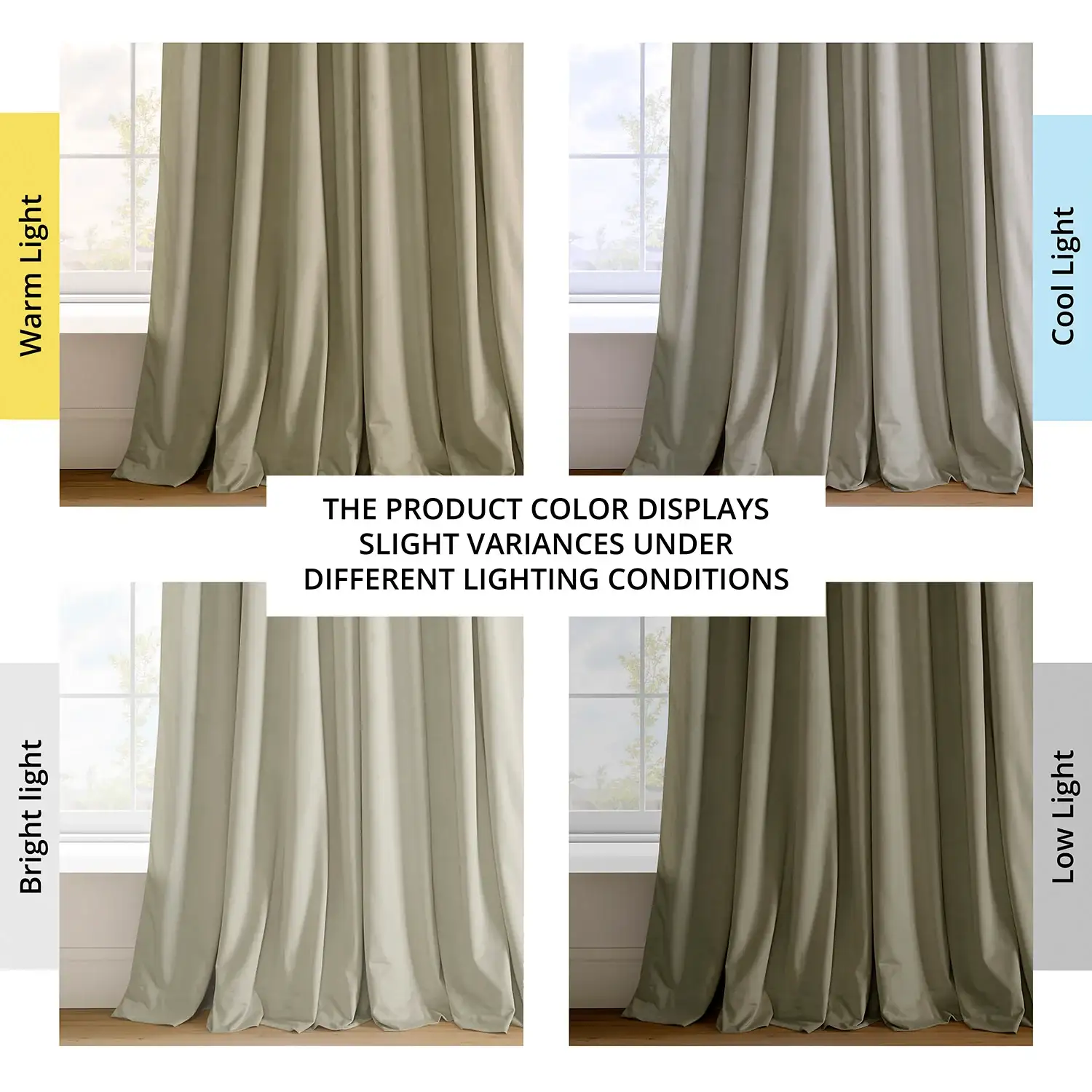 Cool Beige Signature Velvet Blackout Curtain - Image 7