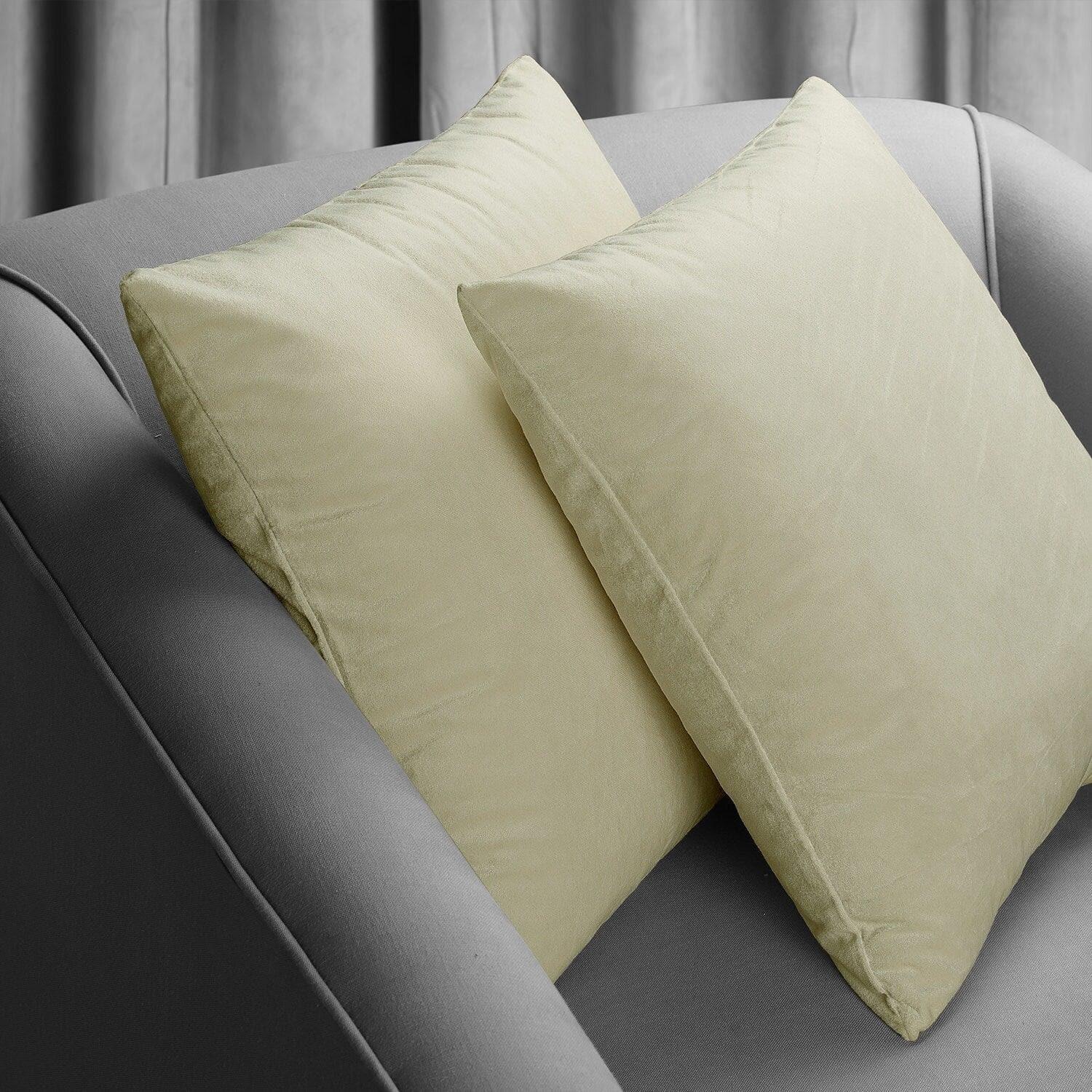Cool Beige Signature Velvet Cushion Covers - Pair - Image 2