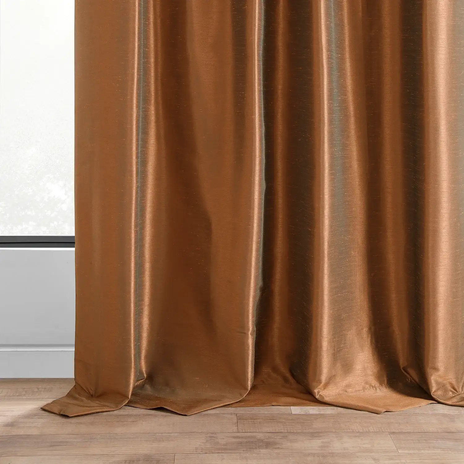 Copper Kettle Vintage Textured Faux Dupioni Silk Custom Curtain - Image 3