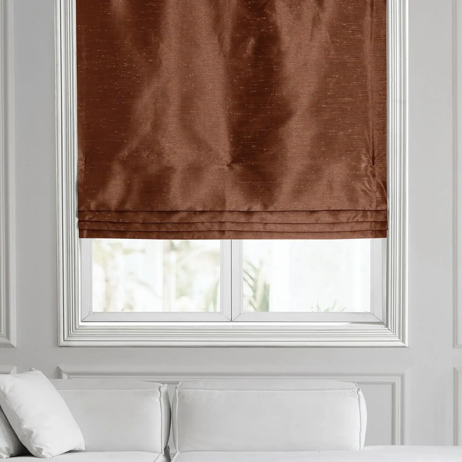 Copper Kettle Vintage Textured Faux Dupioni Silk Roman Shade