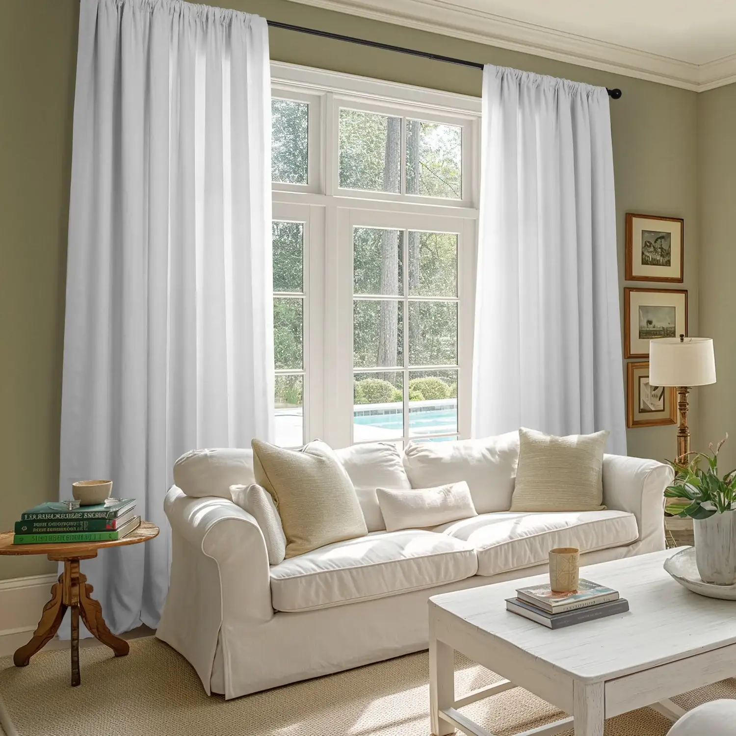 Crisp White French Linen Custom Curtain