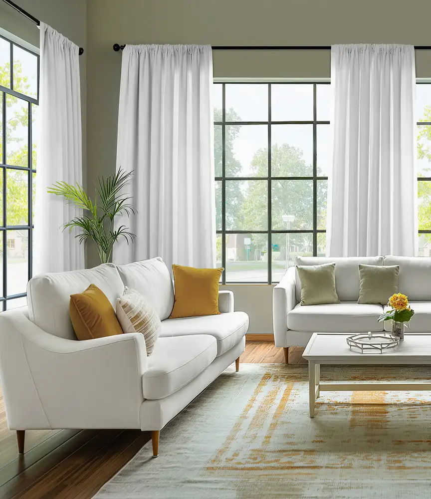 Crisp White French Linen Custom Curtain - Image 4