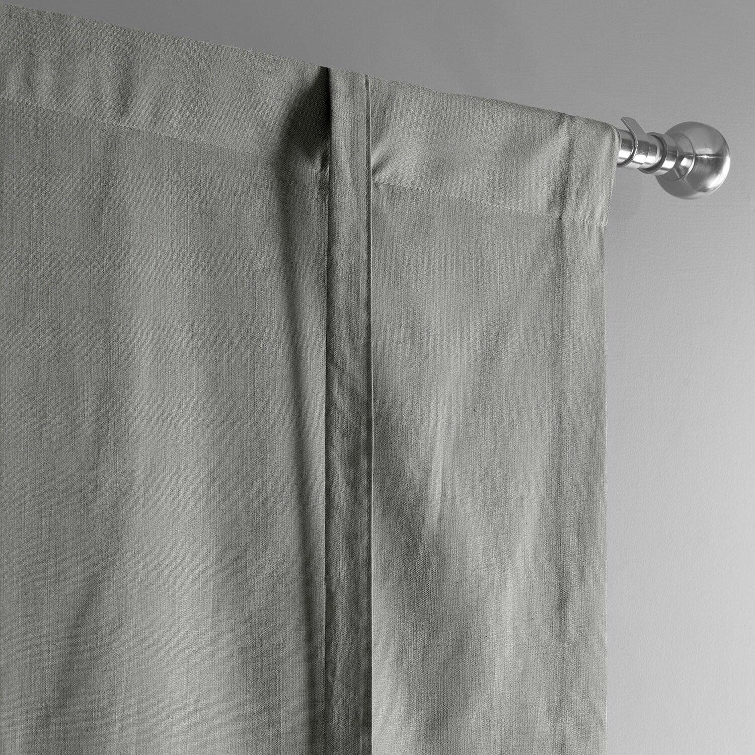 Dark Grey Dune Textured Solid Cotton Room Darkening Tie-Up Window Shade - Image 3