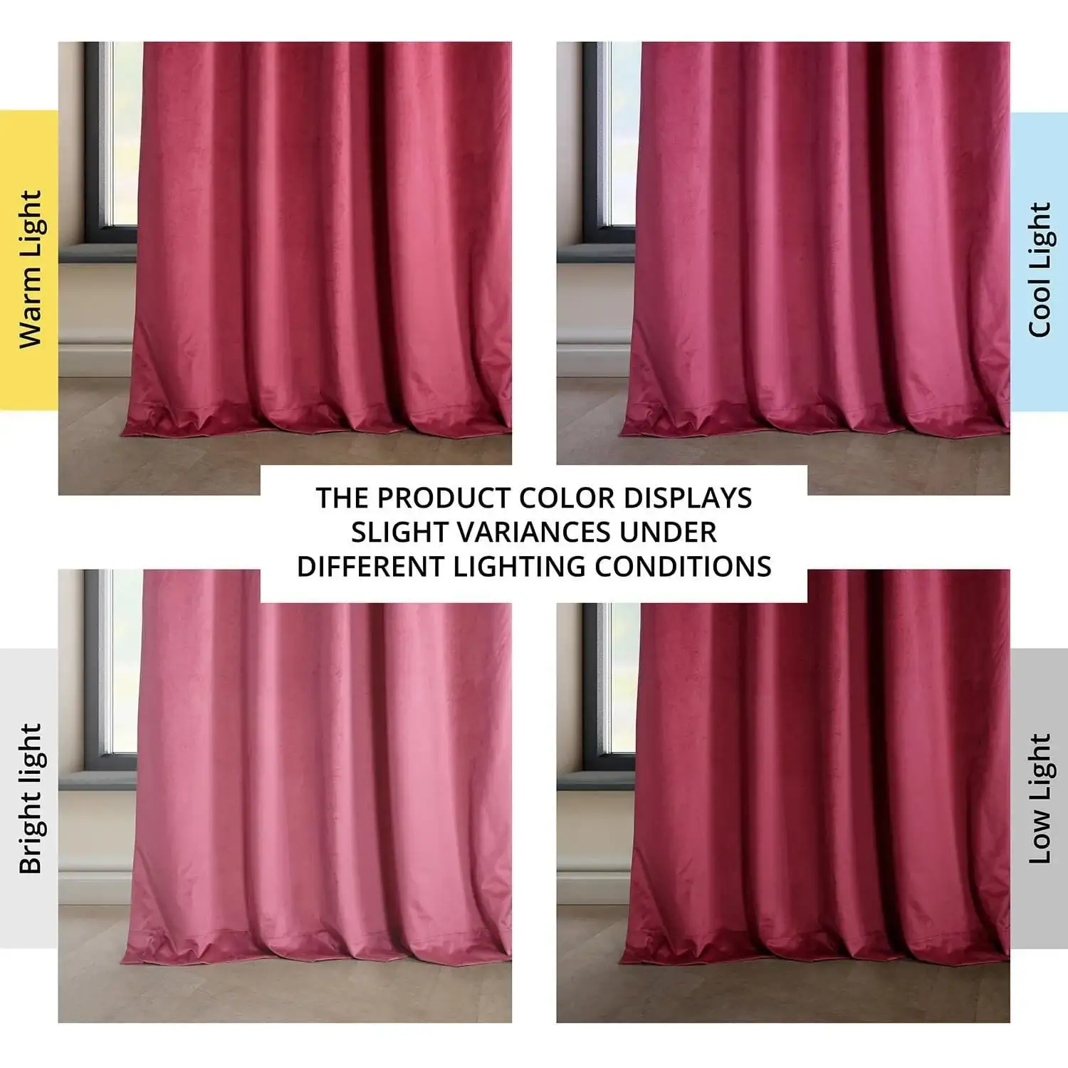 Dark Pink Heritage Plush Velvet Room Darkening Curtain - Image 6