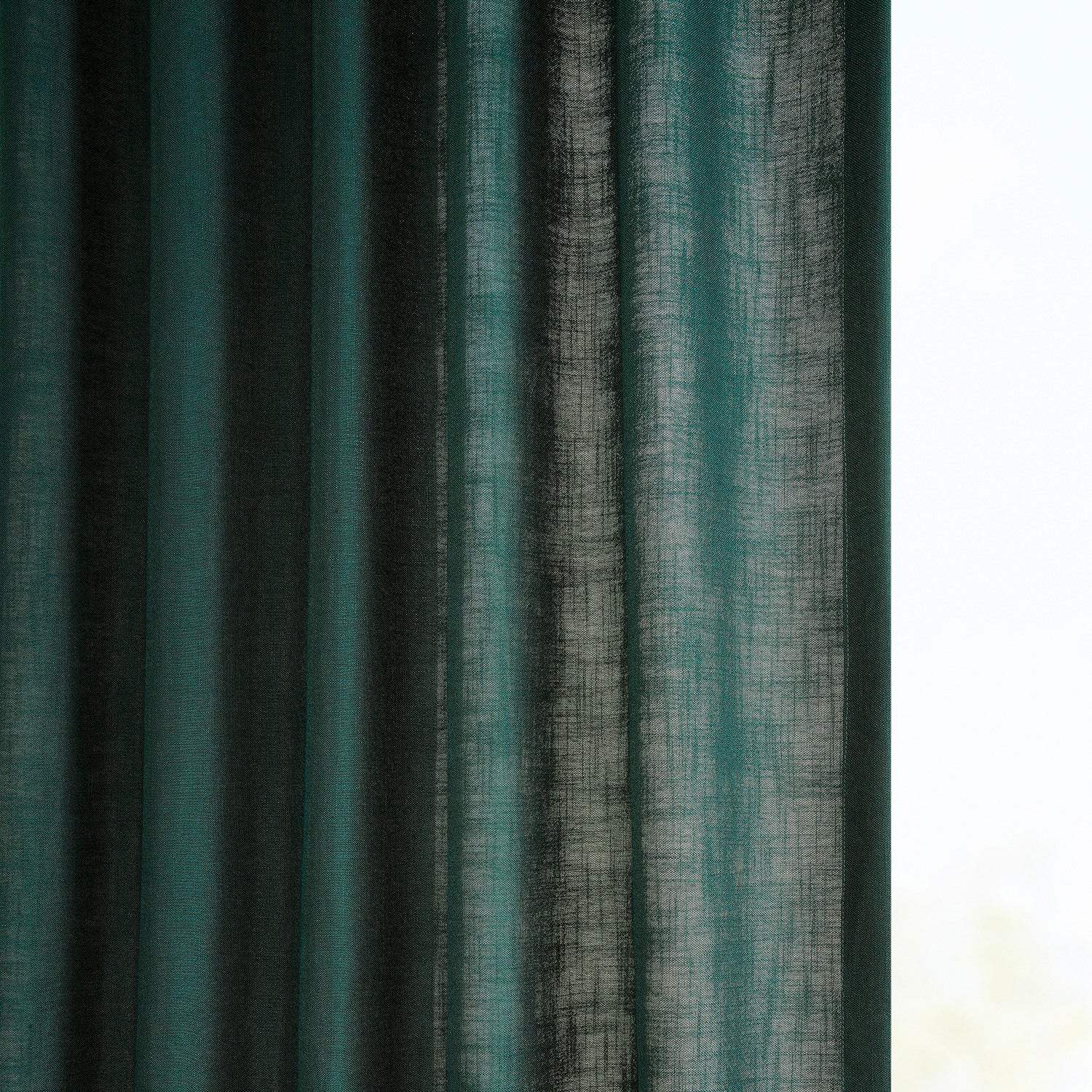 Deep Green Classic Faux Linen Custom Curtain - Image 4