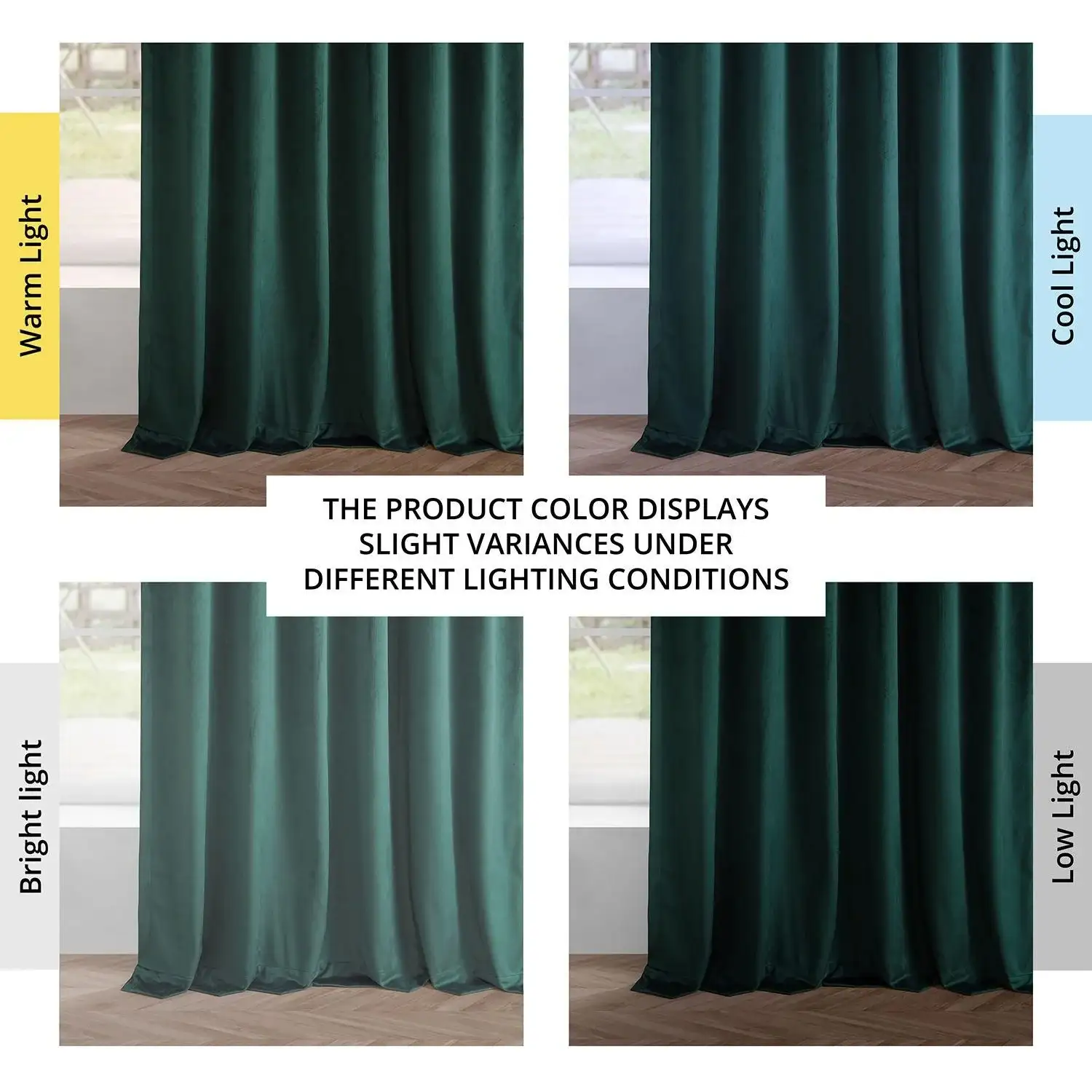Deep Green Simply Velvet Room Darkening Curtain Pair (2 Panels) - Image 6